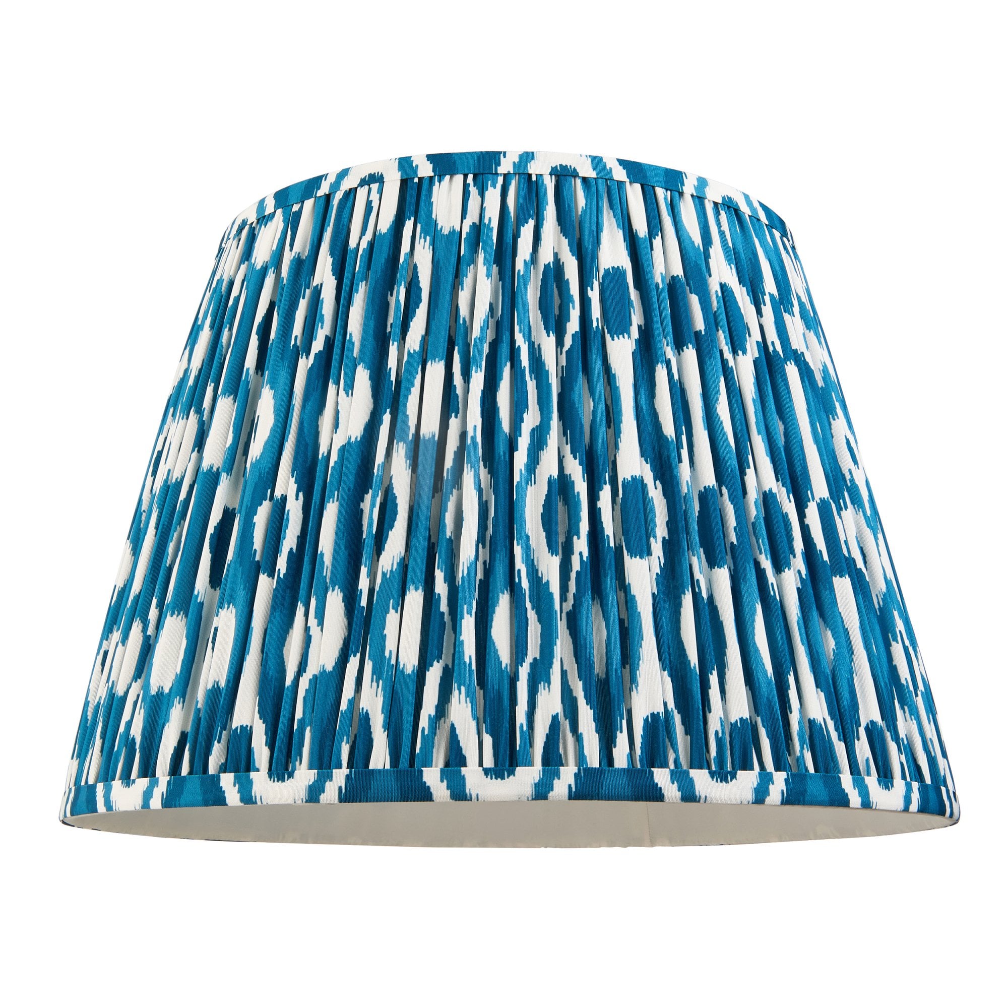 Endon Higgledy Gloss Marlin Blue Floor Lamp & Ikat 40cm Marlin Blue Shade