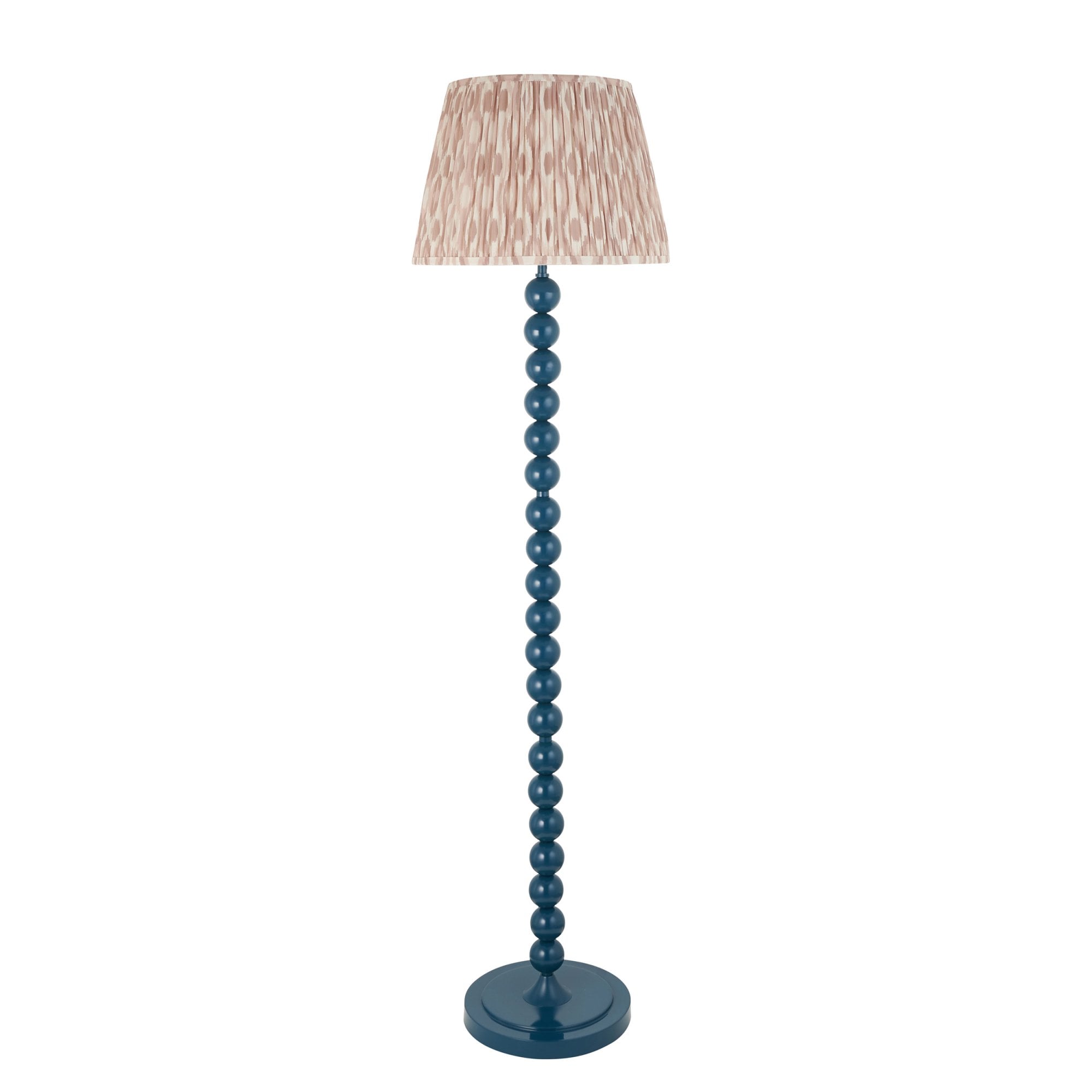 Endon Higgledy Gloss Marlin Blue Floor Lamp & Ikat 40cm Neutral Shade