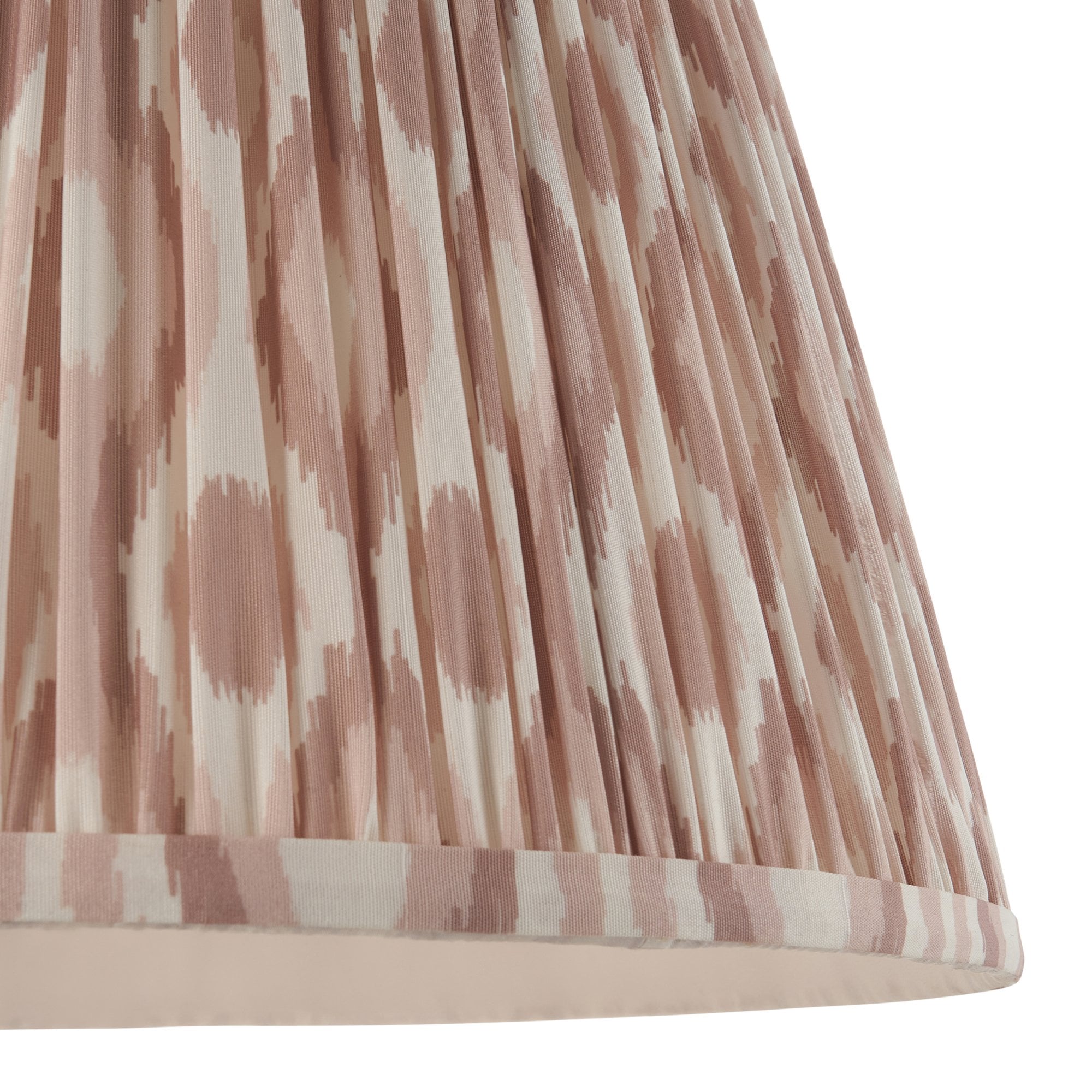 Endon Higgledy Gloss Pink Clay Floor Lamp & Ikat 40cm Neutral Shade