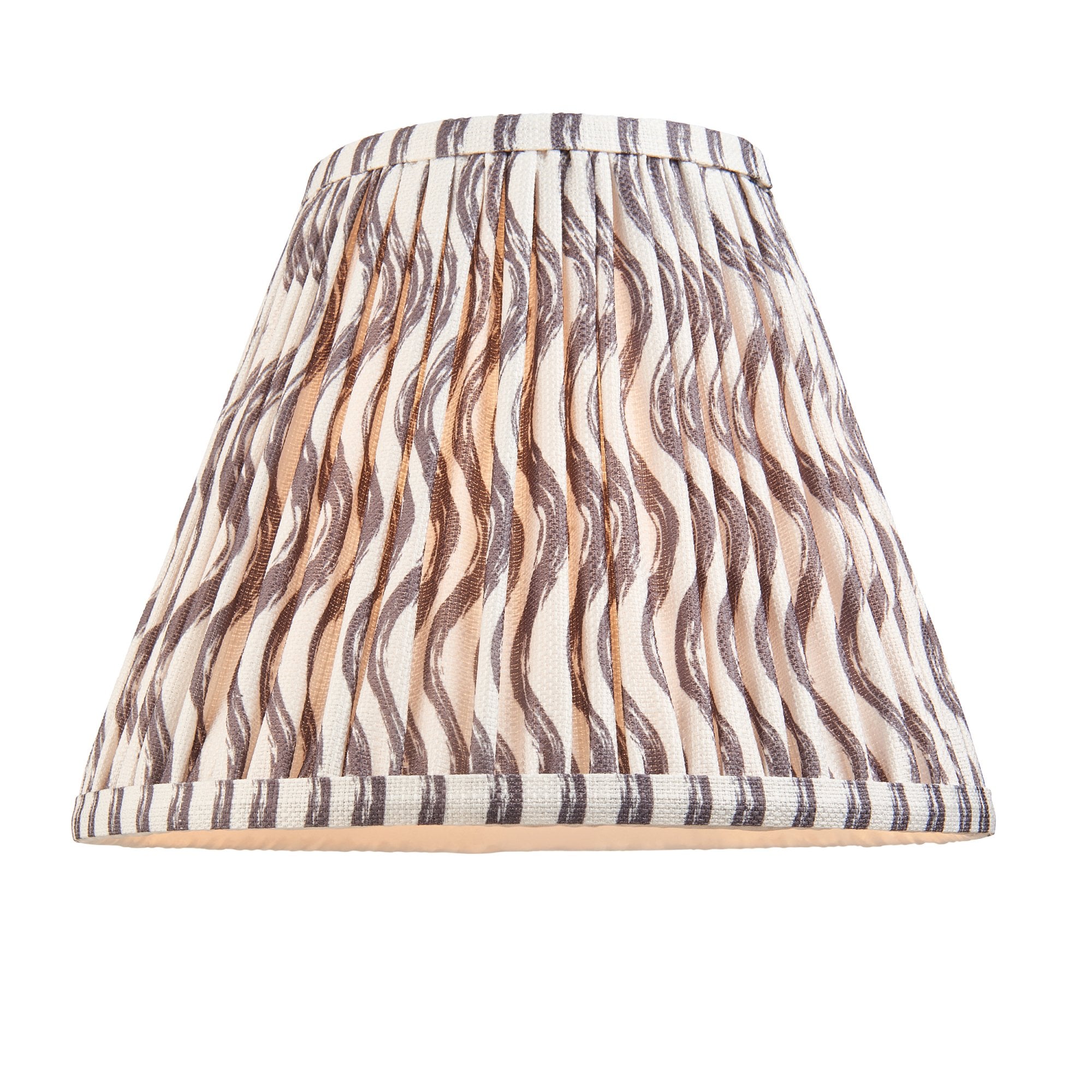 Endon Higgledy Gloss Almond White Table Lamp & Ripple 25cm Pearl Grey Shade