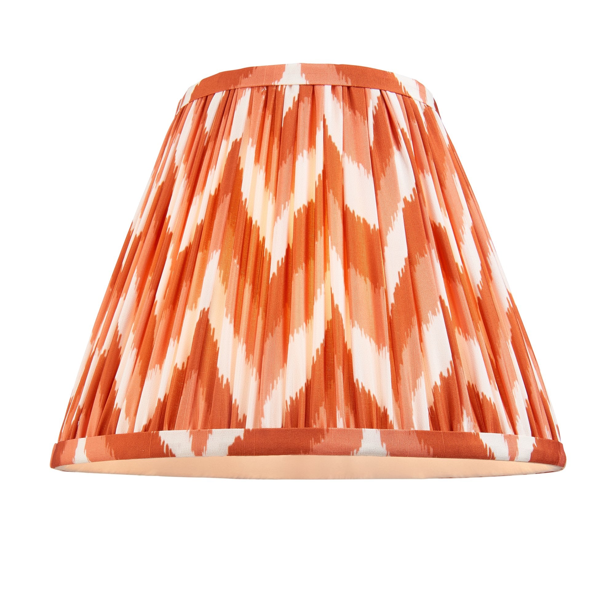 Endon Higgledy Gloss Almond White Table Lamp & Zigzag 25cm Apricot Orange Shade
