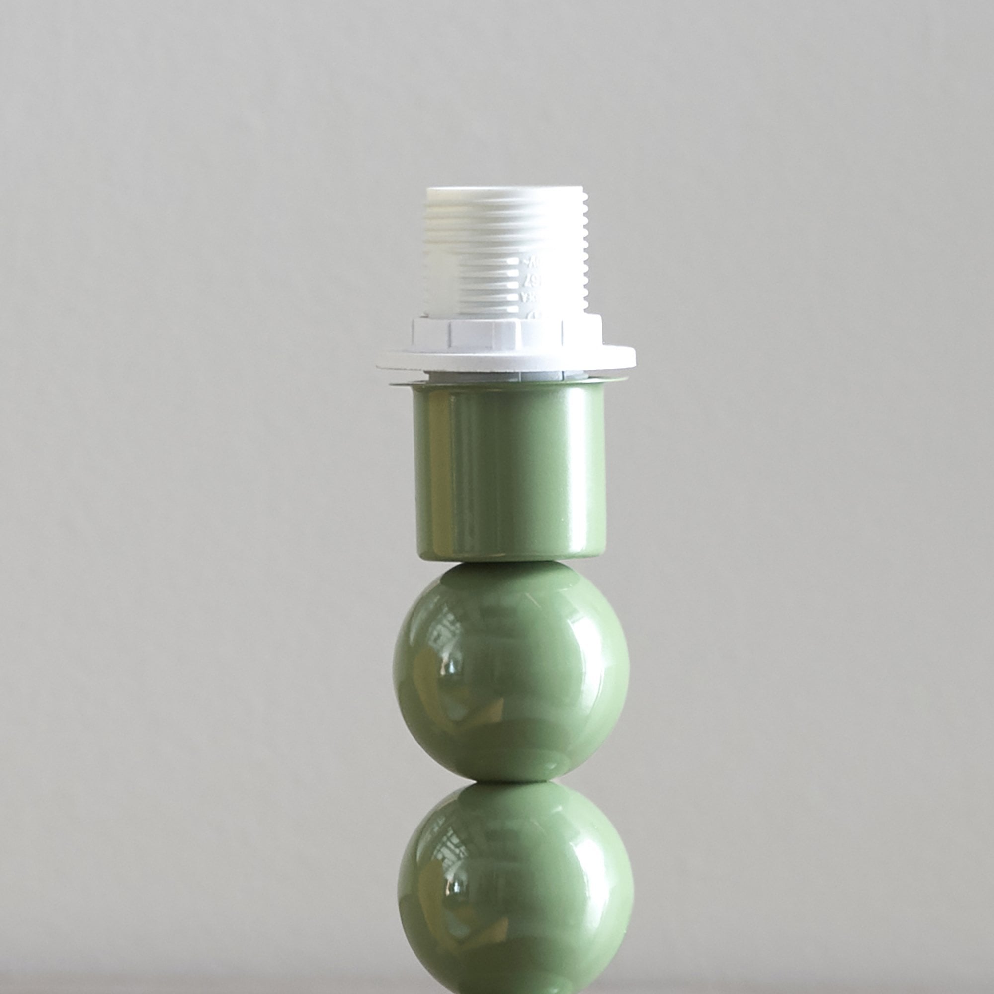 Endon Higgledy Gloss Cotswold Green Table Lamp & Ripple 25cm Marlin Blue Shade