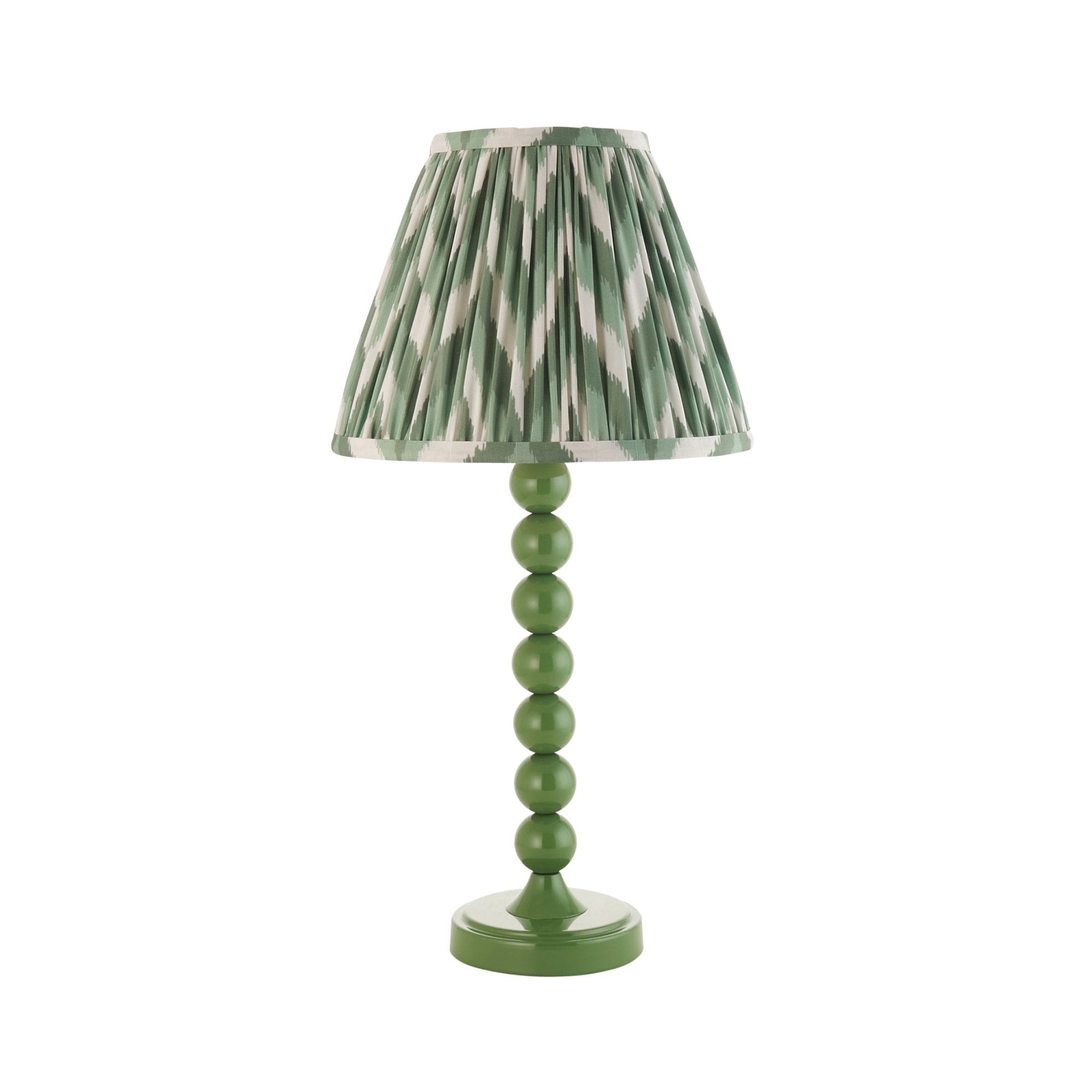 Endon Higgledy Gloss Cotswold Green Table Lamp & Zigzag 25cm Cotswold Green Shade