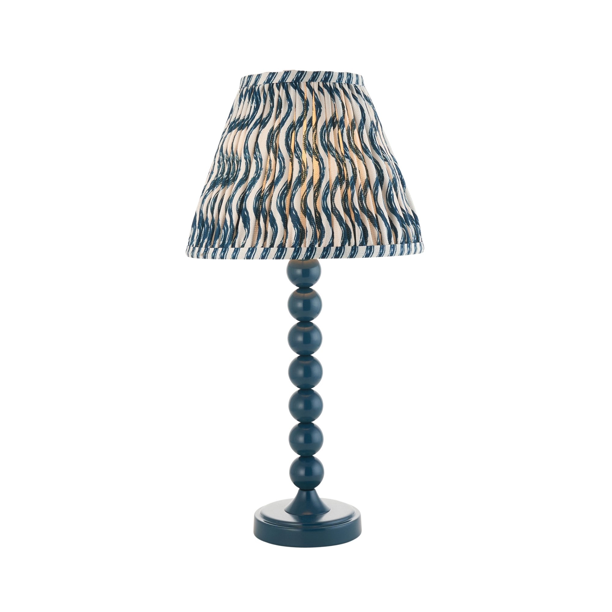 Endon Higgledy Gloss Marlin Blue Table Lamp & Ripple 25cm Marlin Blue Shade