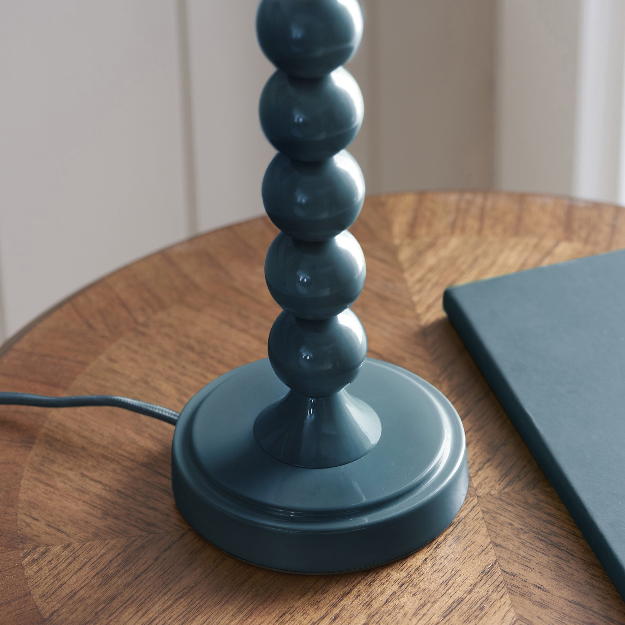 Endon Higgledy Gloss Marlin Blue Table Lamp & Ripple 25cm Marlin Blue Shade