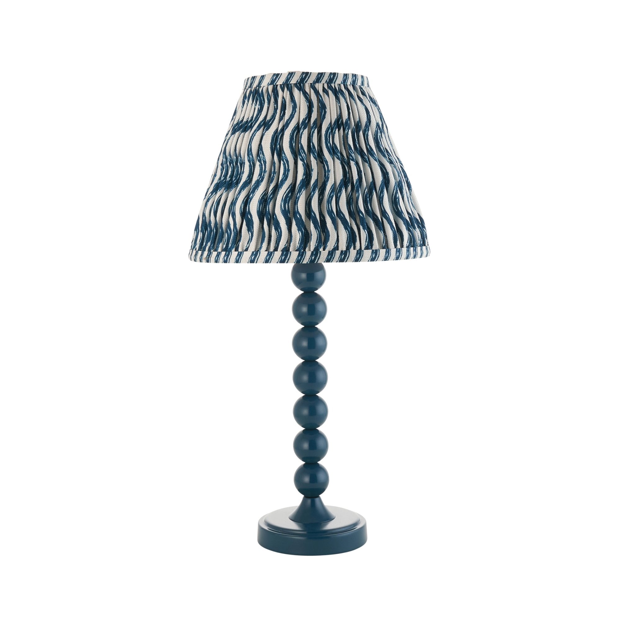 Endon Higgledy Gloss Marlin Blue Table Lamp & Ripple 25cm Marlin Blue Shade