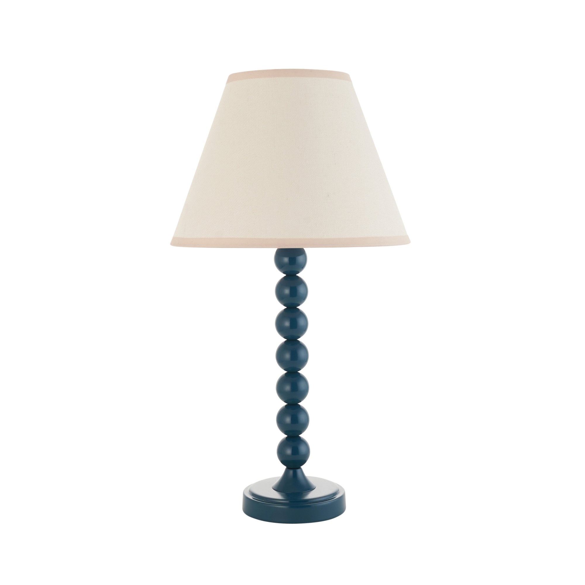 Endon Higgledy Gloss Marlin Blue Table Lamp & Ivy 25cm Vintage White Shade