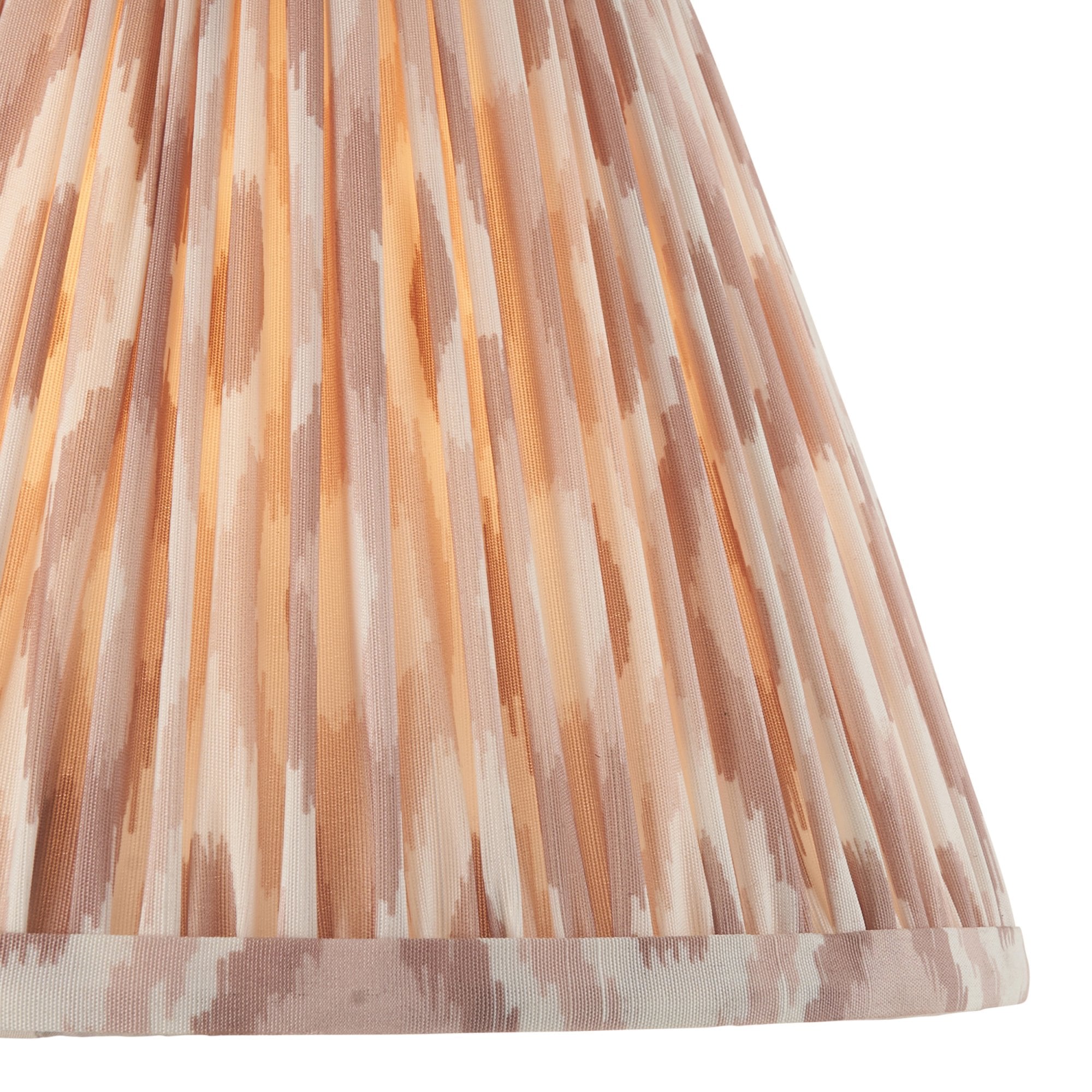 Endon Higgledy Gloss Pink Clay Table Lamp & Ikat 25cm Neutral Shade