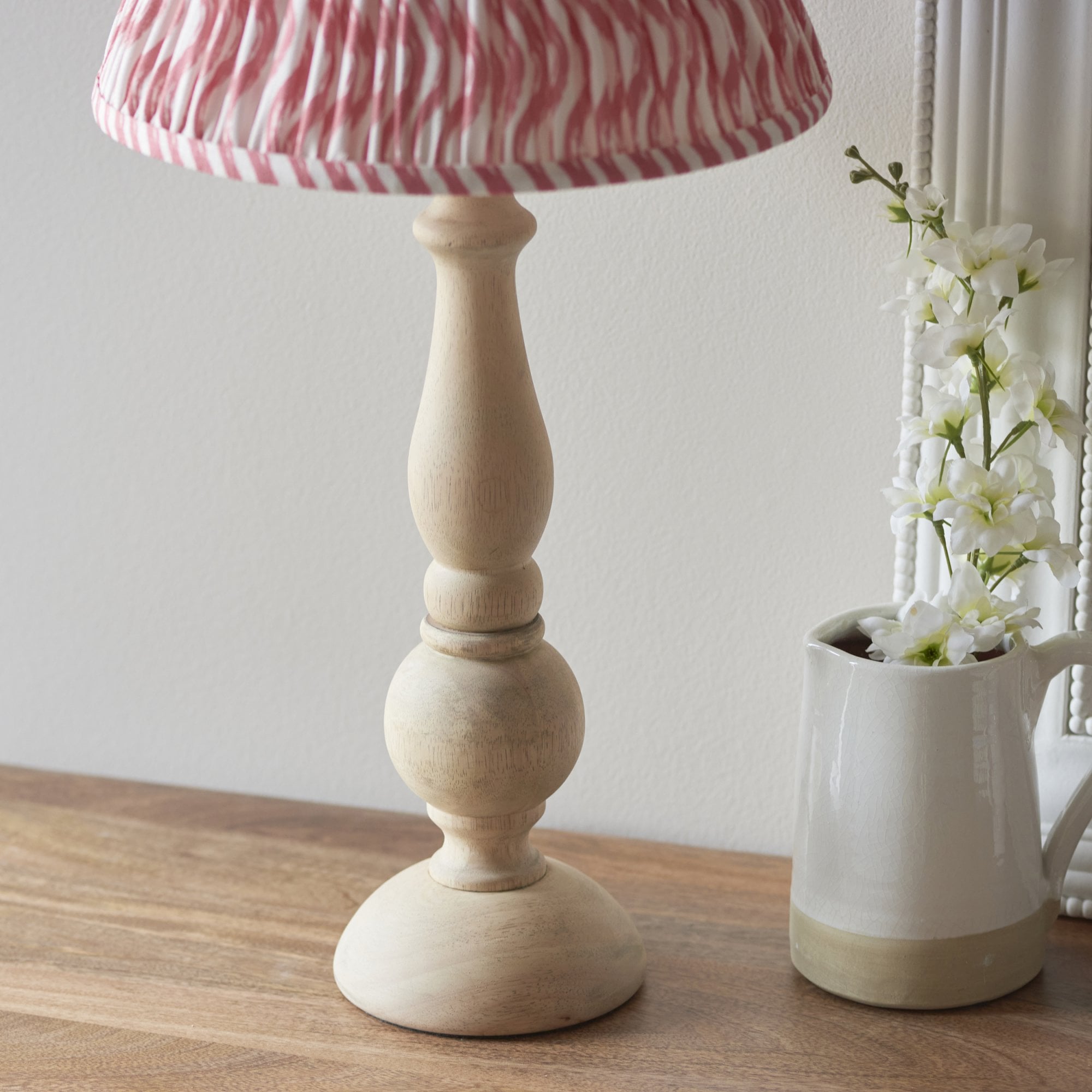 Endon Hidcote Table Lamp & Ripple 30cm Coral Pink Shade