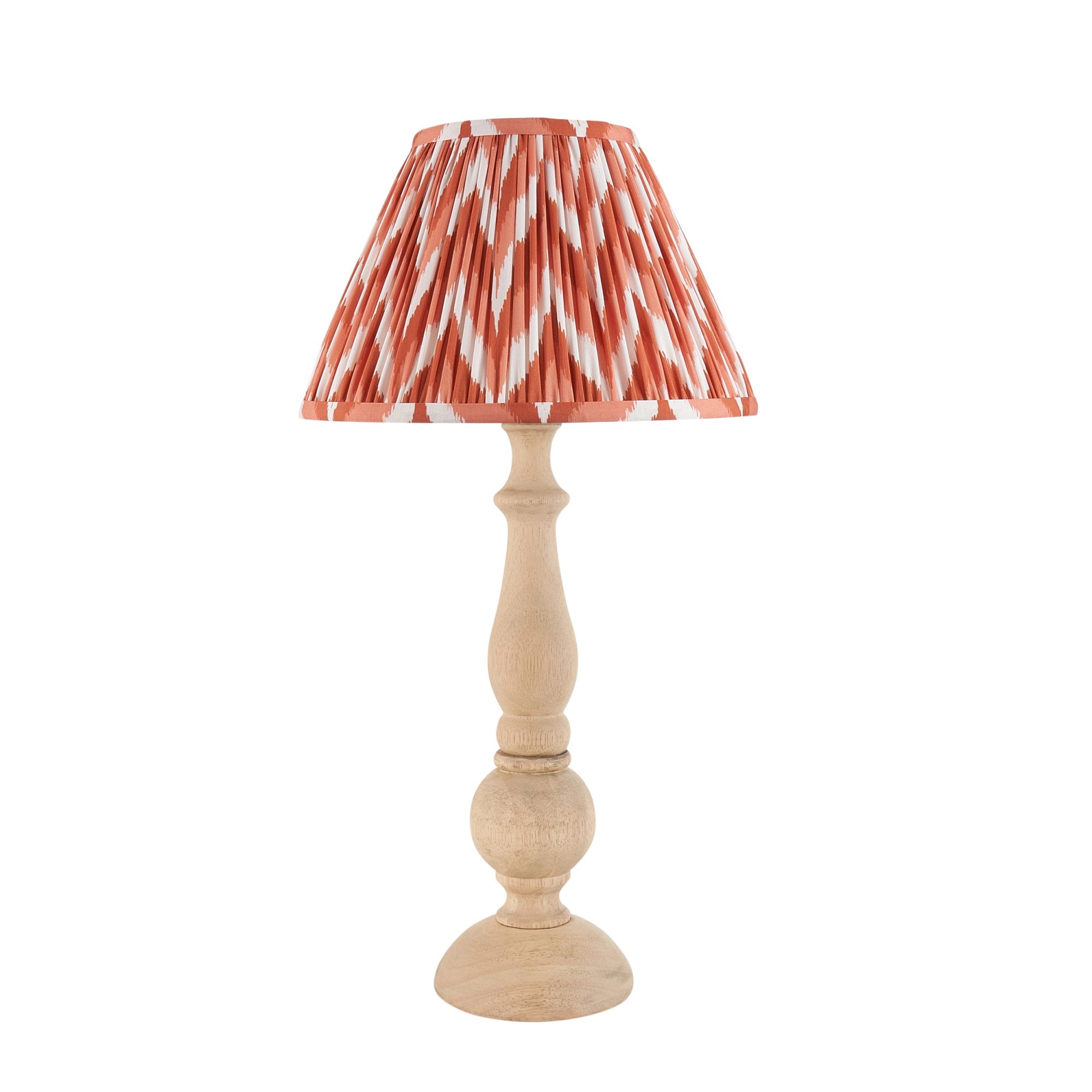Endon Hidcote Table Lamp & Zigzag 30cm Apricot Orange Shade