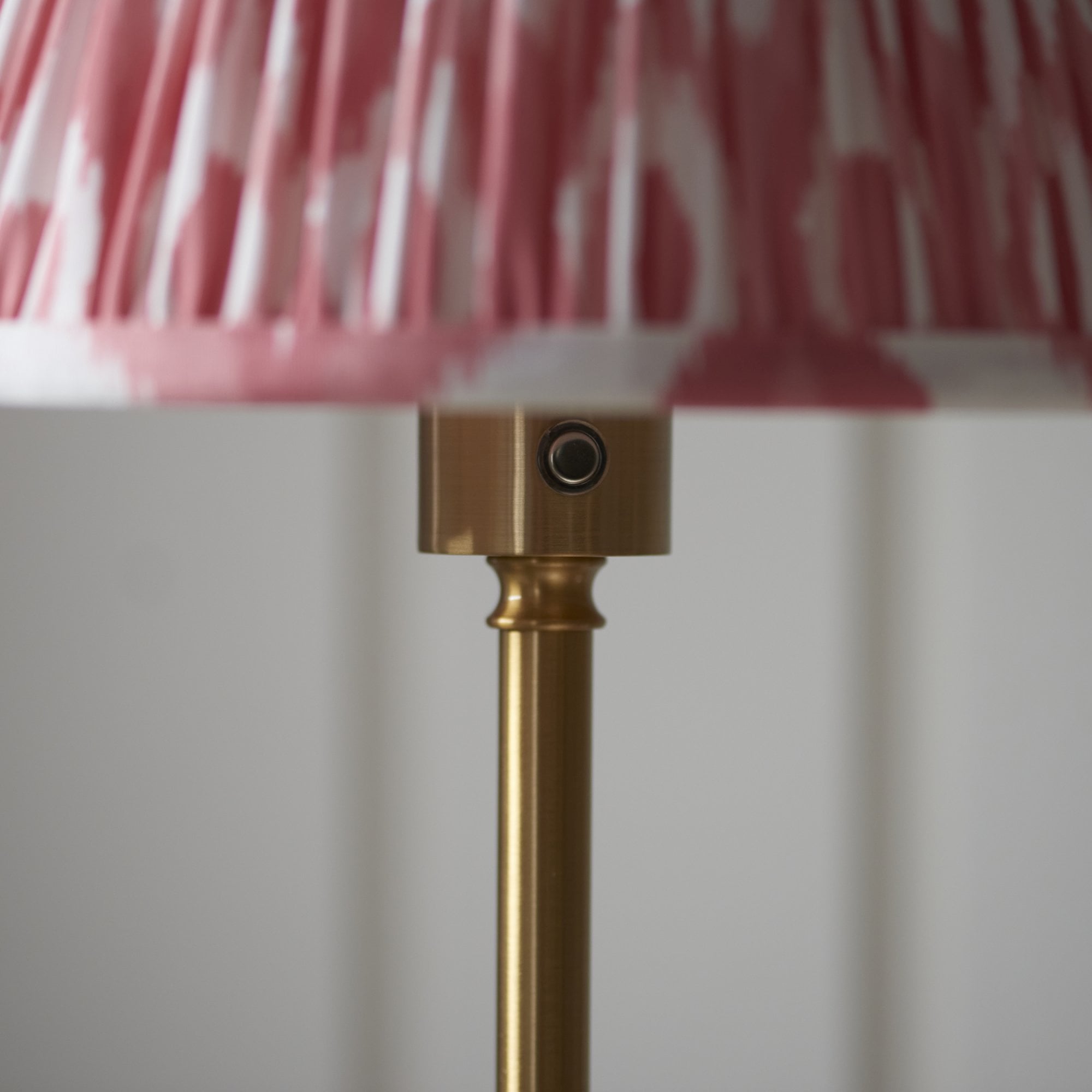Endon Burley Rechargeable Table Lamp & Ikat 25cm Coral Pink Shade
