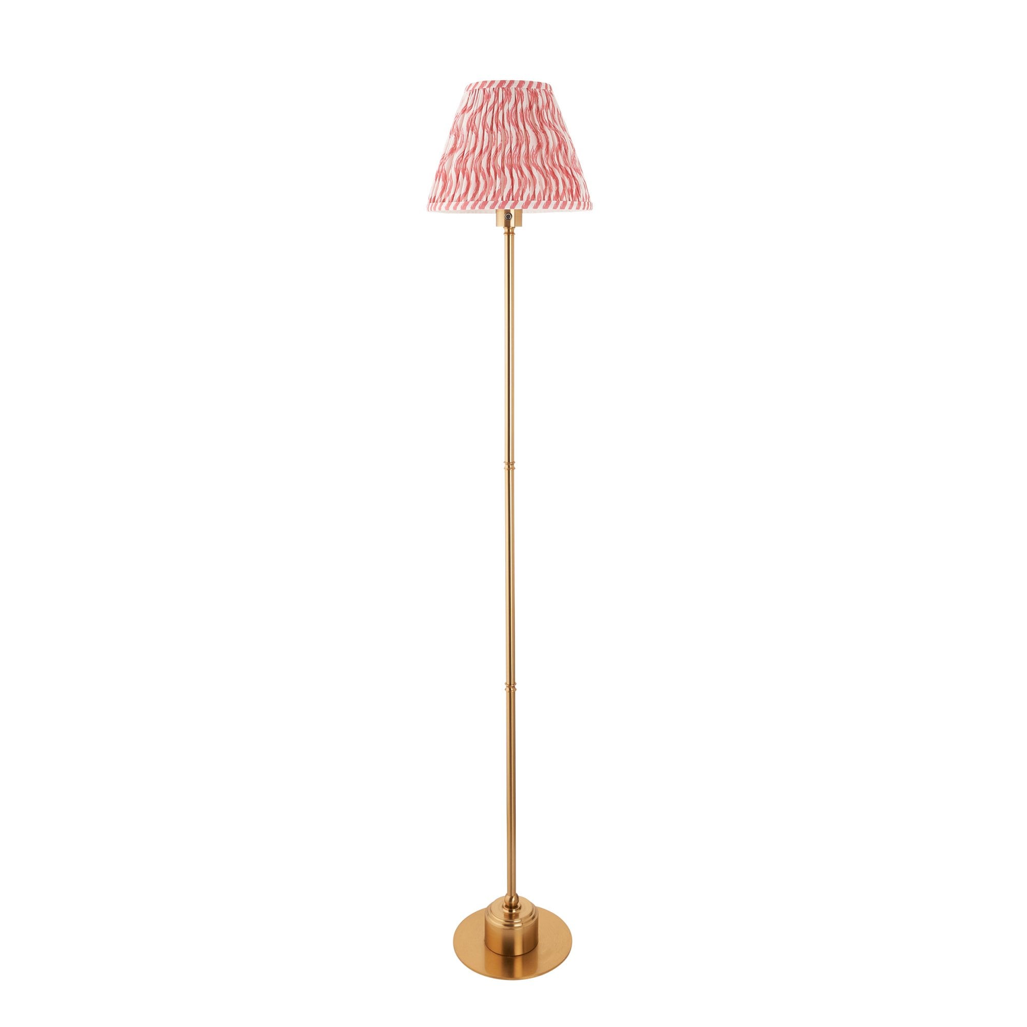 Endon Burley Rechargeable Table Lamp & Ripple 25cm Coral Pink Shade