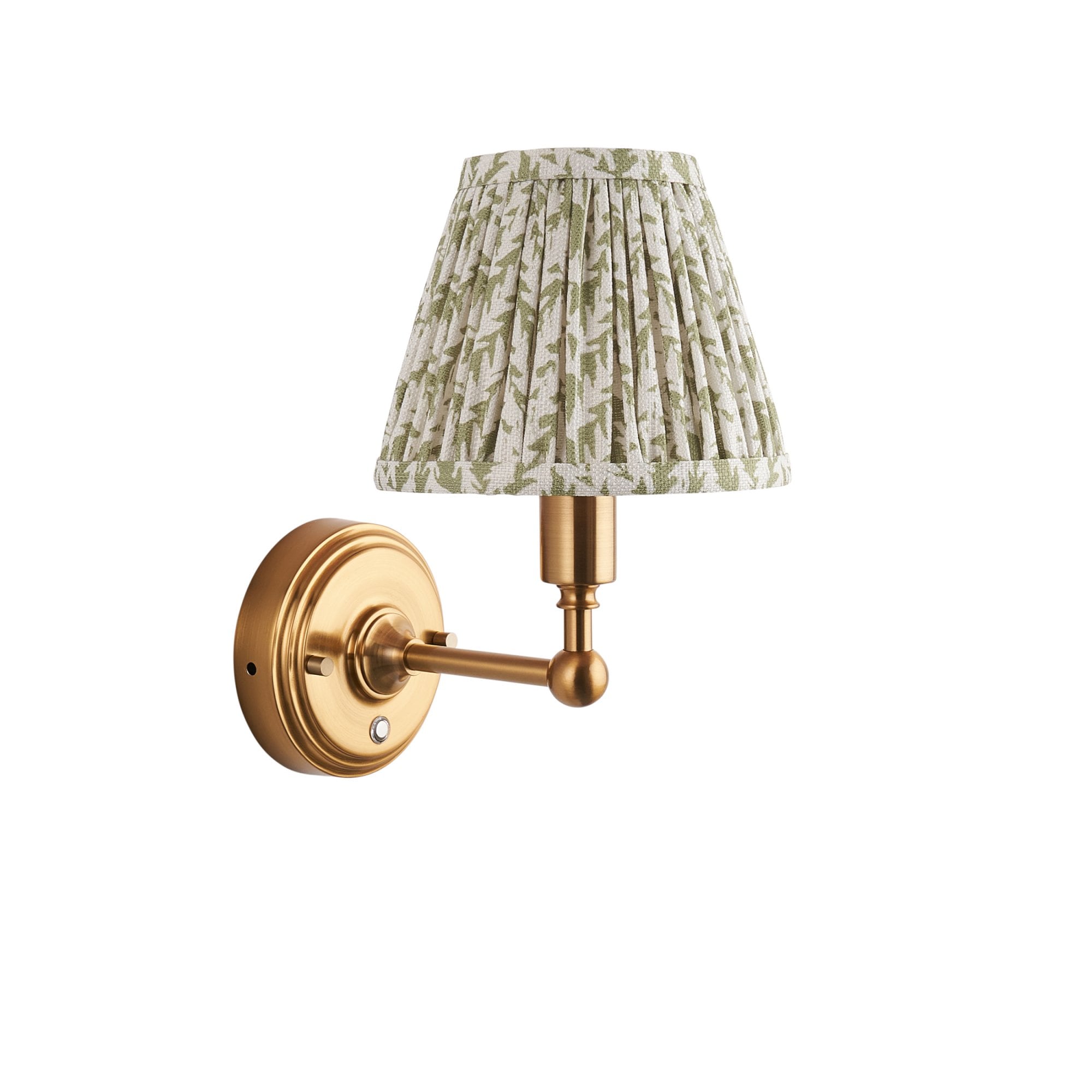 Endon Burley Rechargeable Wall Light & Leaf 16cm Herb Garden Green Shade