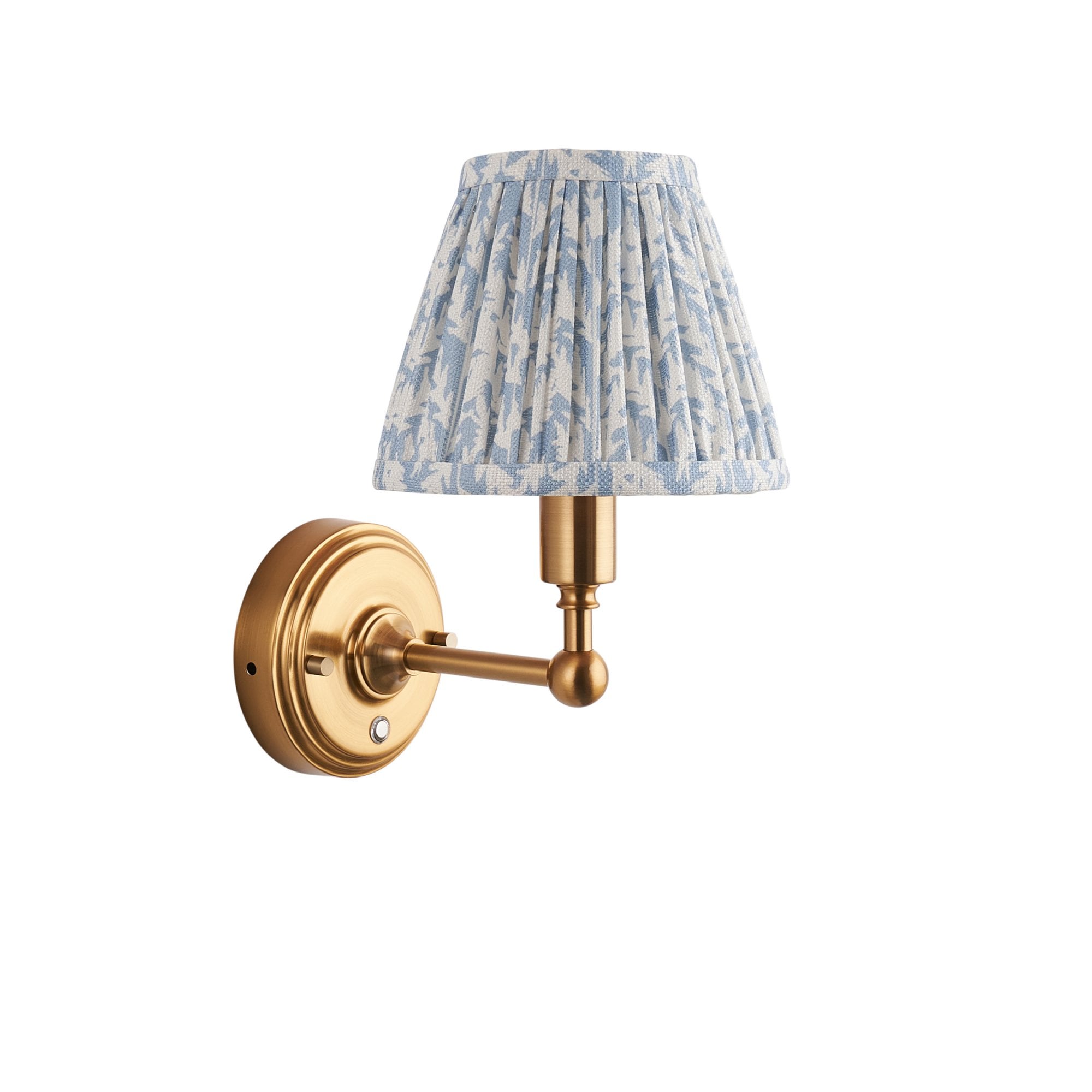Endon Burley Rechargeable Wall Light & Leaf 16cm Shell Bay Blue Shade