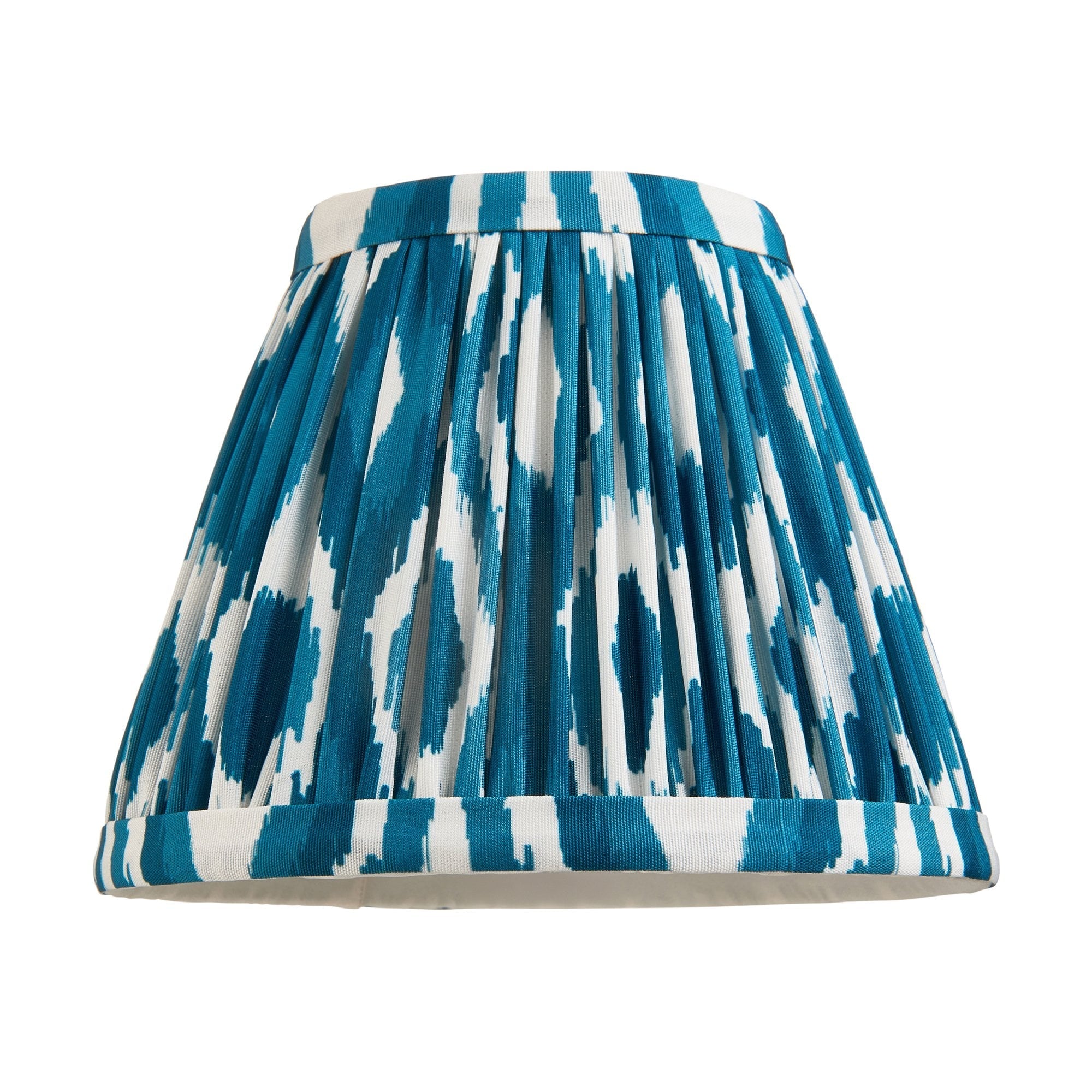Endon Trobridge Rechargeable Table Lamp & Ikat 16cm Marlin Blue Shade