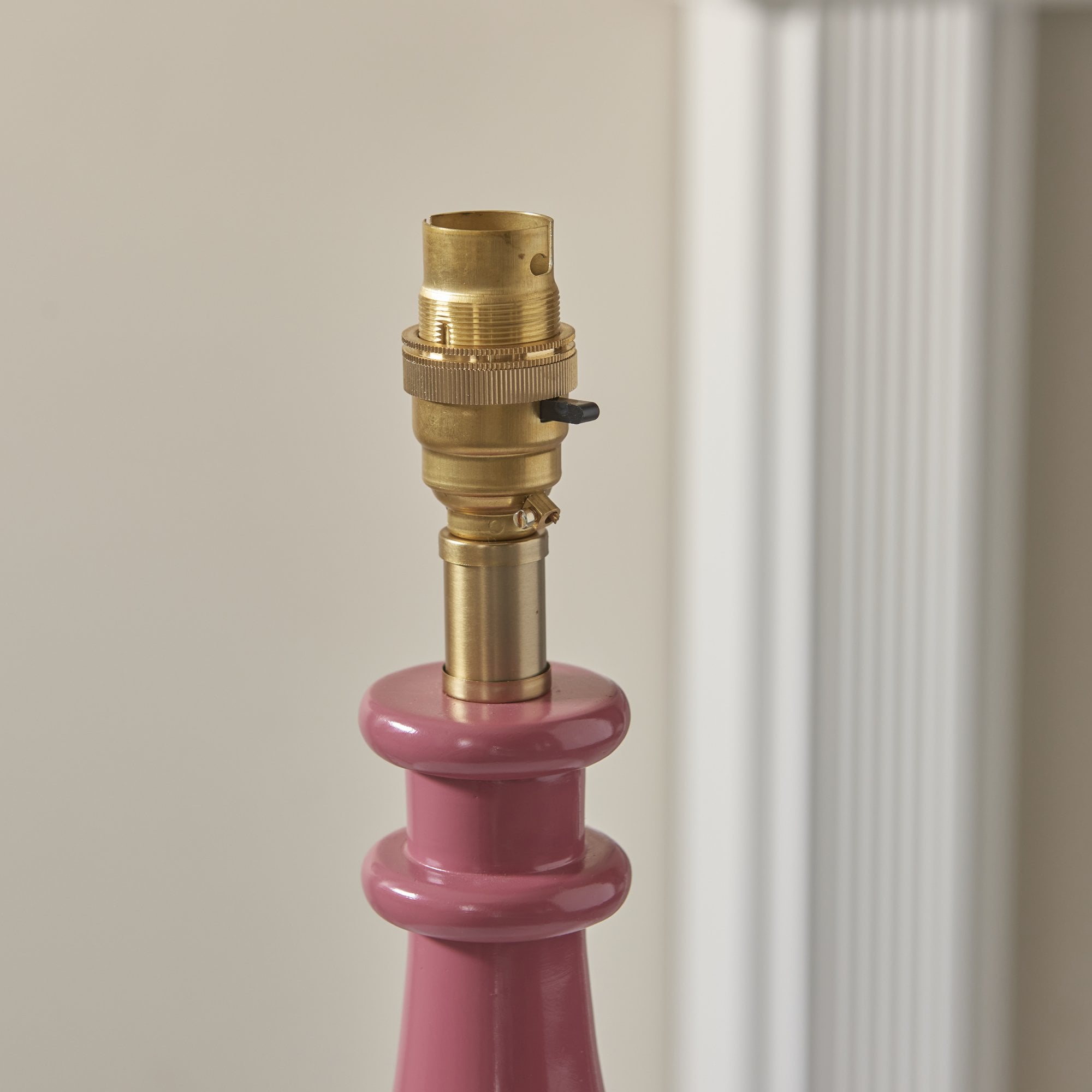 Endon Myrtle Gloss Pink Clay Table Lamp & Ripple 30cm Coral Pink Shade