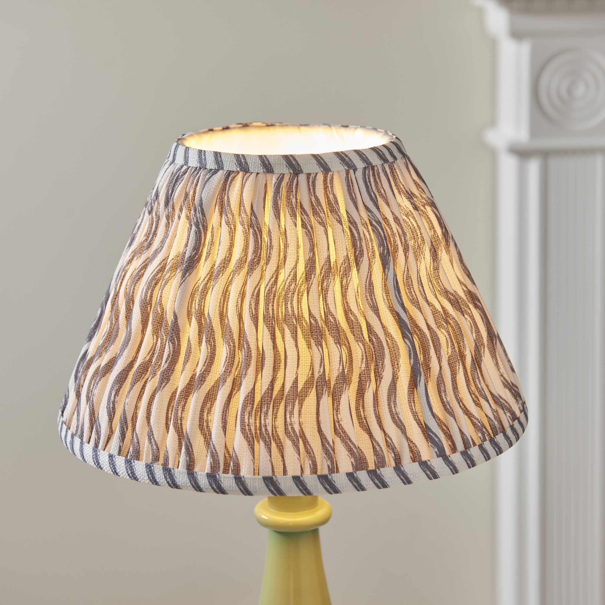 Endon Myrtle MD208423 Table Lamp & Ripple 30cm Pearl Grey Shade
