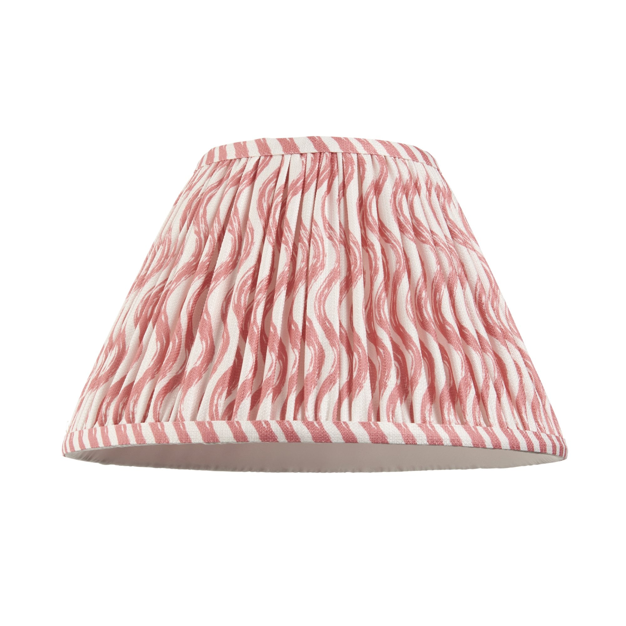 Endon Myrtle Gloss Cotswold Green Table Lamp & Ripple 30cm Coral Pink Shade