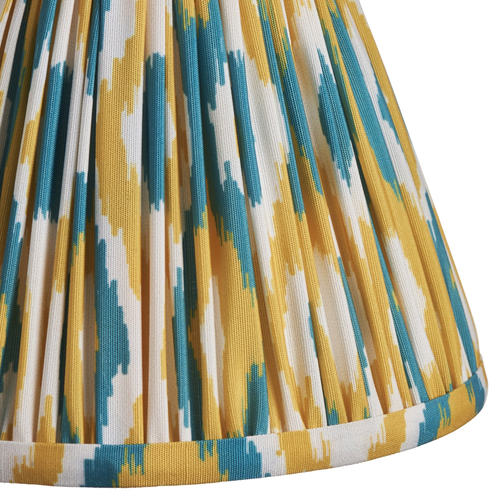 Endon Wood Wing Wall Light & Ikat 16cm Yellow & Jade Shade