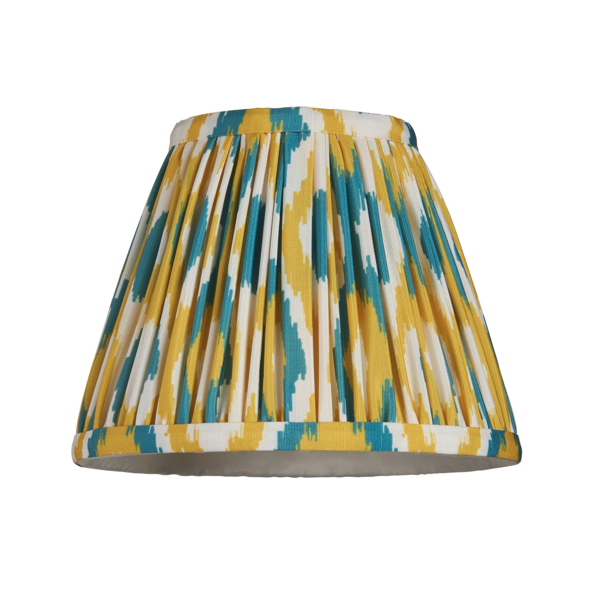 Endon Wood Wing Wall Light & Ikat 16cm Yellow & Jade Shade