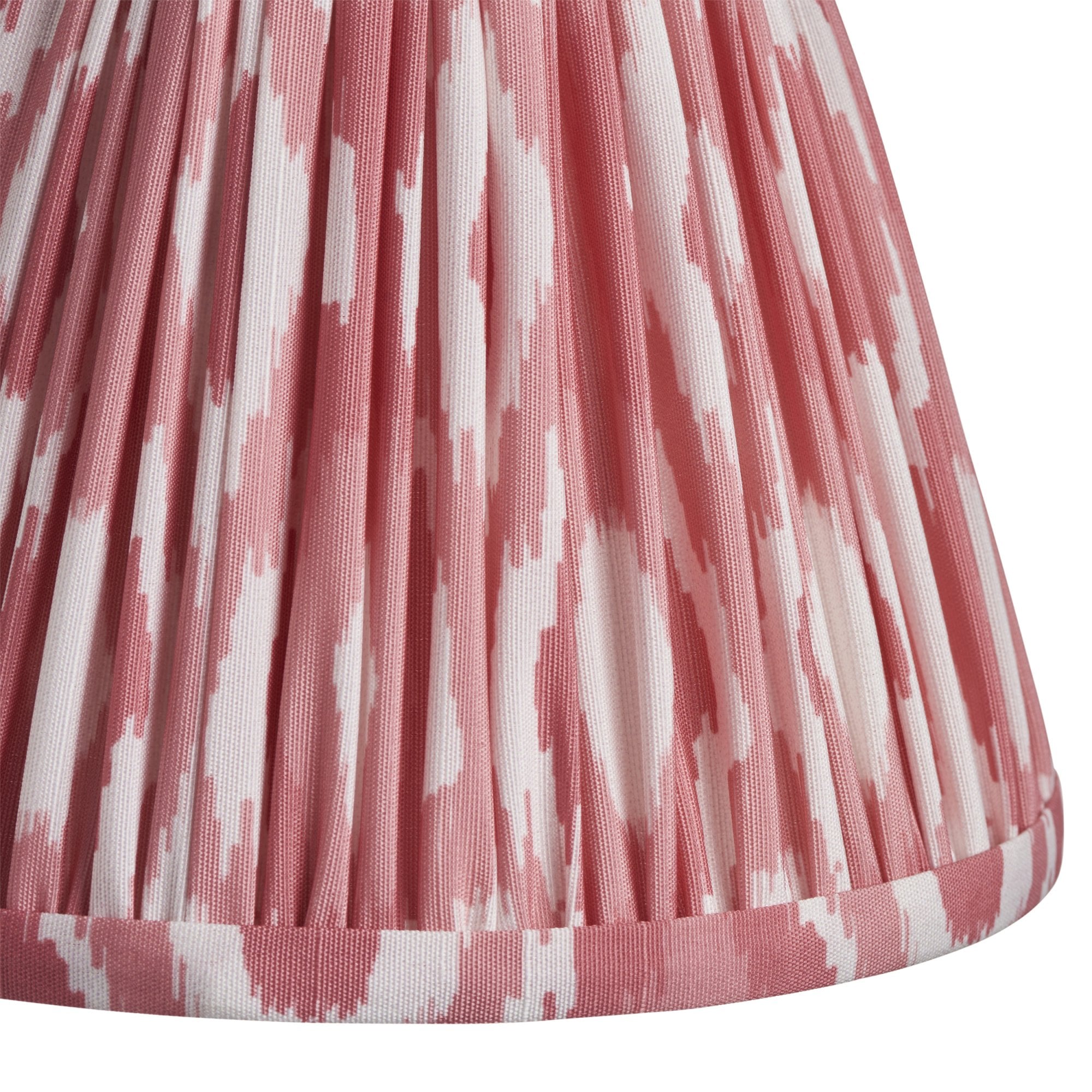 Endon Bibury Satin Cotswold Green Table Lamp & Ikat 16cm Coral Pink Shade