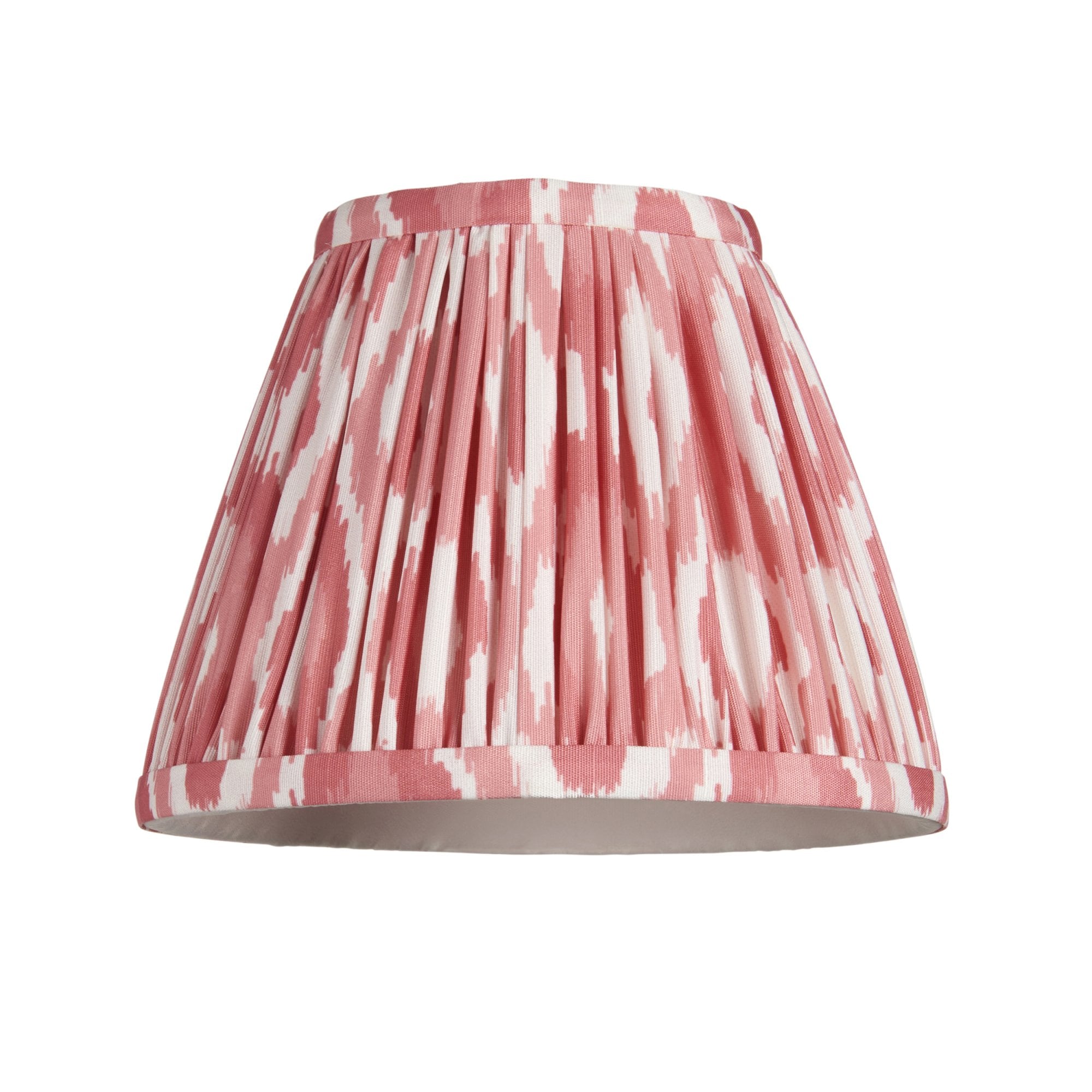Endon Bibury Satin Cotswold Green Table Lamp & Ikat 16cm Coral Pink Shade