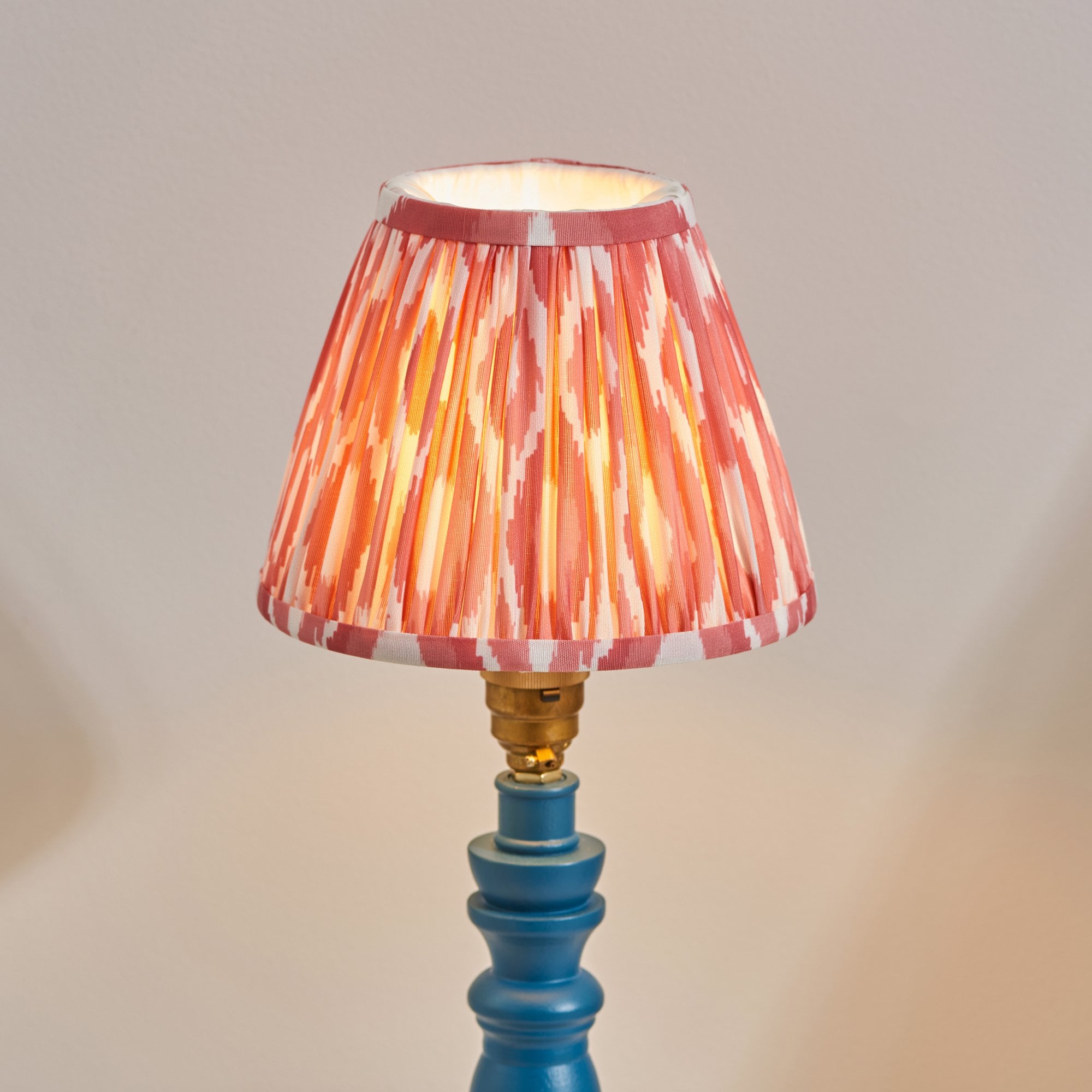 Endon Bibury Table Lamp & Ikat 16cm Coral Pink Shade