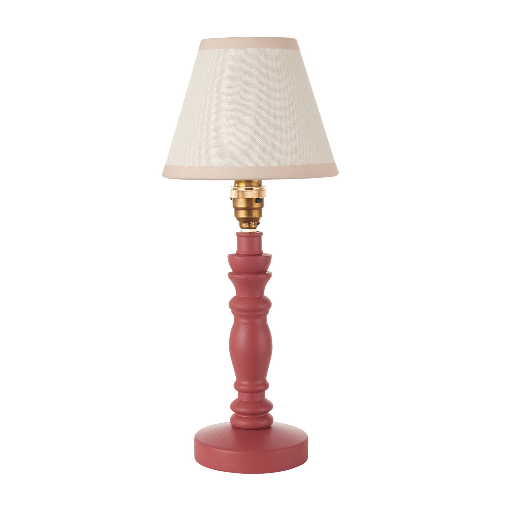 Endon Bibury Satin Pink Clay Table Lamp & Ivy 16cm Vintage White Shade