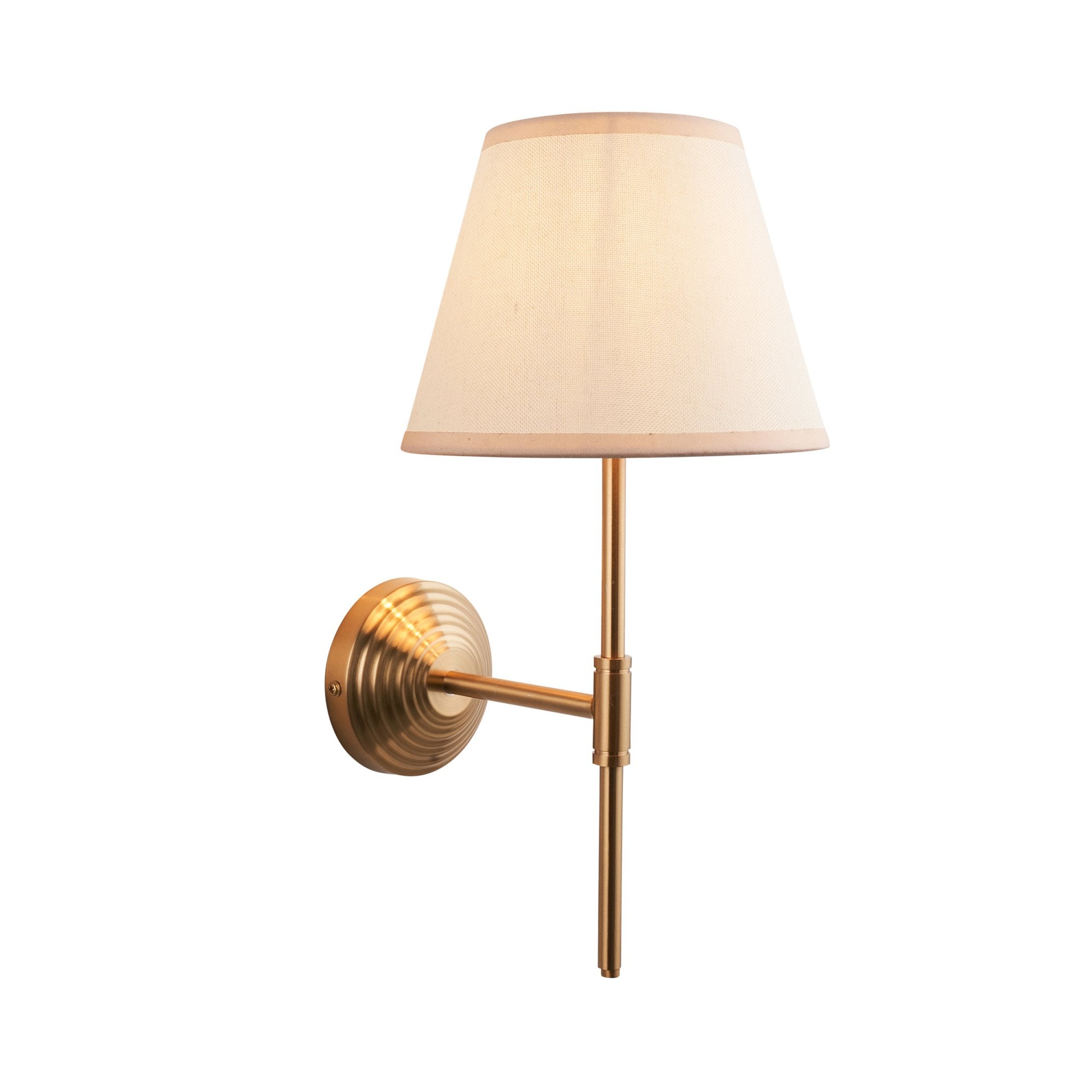 Endon Obelisk T Bar Wall Light & Ivy 20cm Vintage White Shade
