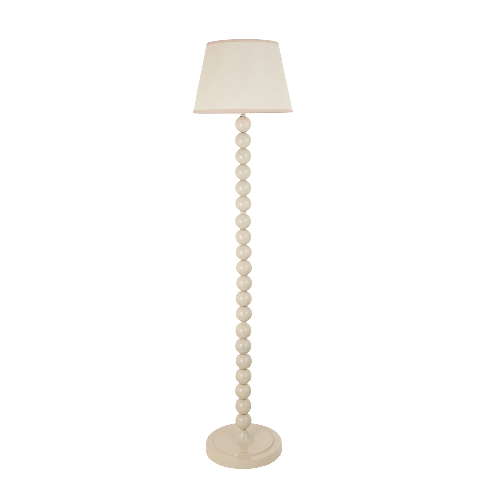 Endon Higgledy Gloss Almond White Floor Lamp & Ivy 35cm Vintage White Shade