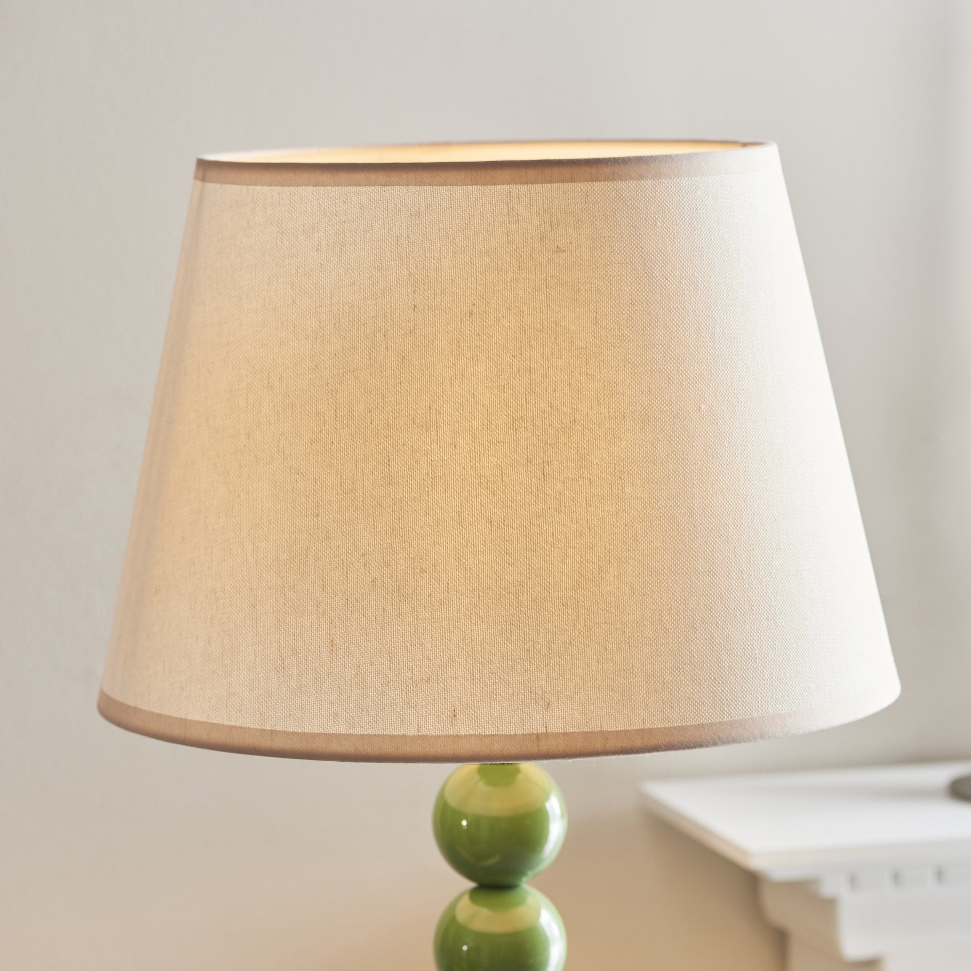 Endon Higgledy Gloss Cotswold Green Floor Lamp & Ivy 35cm Vintage White Shade