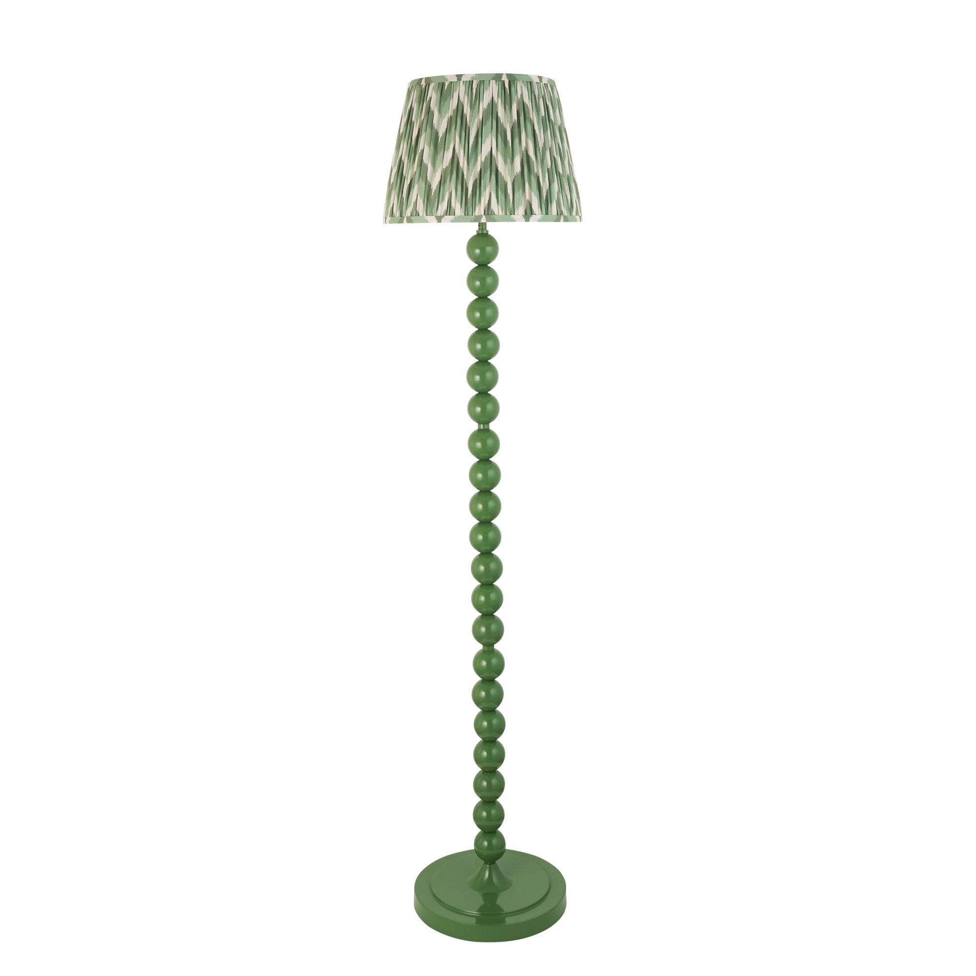 Endon Higgledy Gloss Cotswold Green Floor Lamp & Zigzag 35cm Cotswold Green Shade