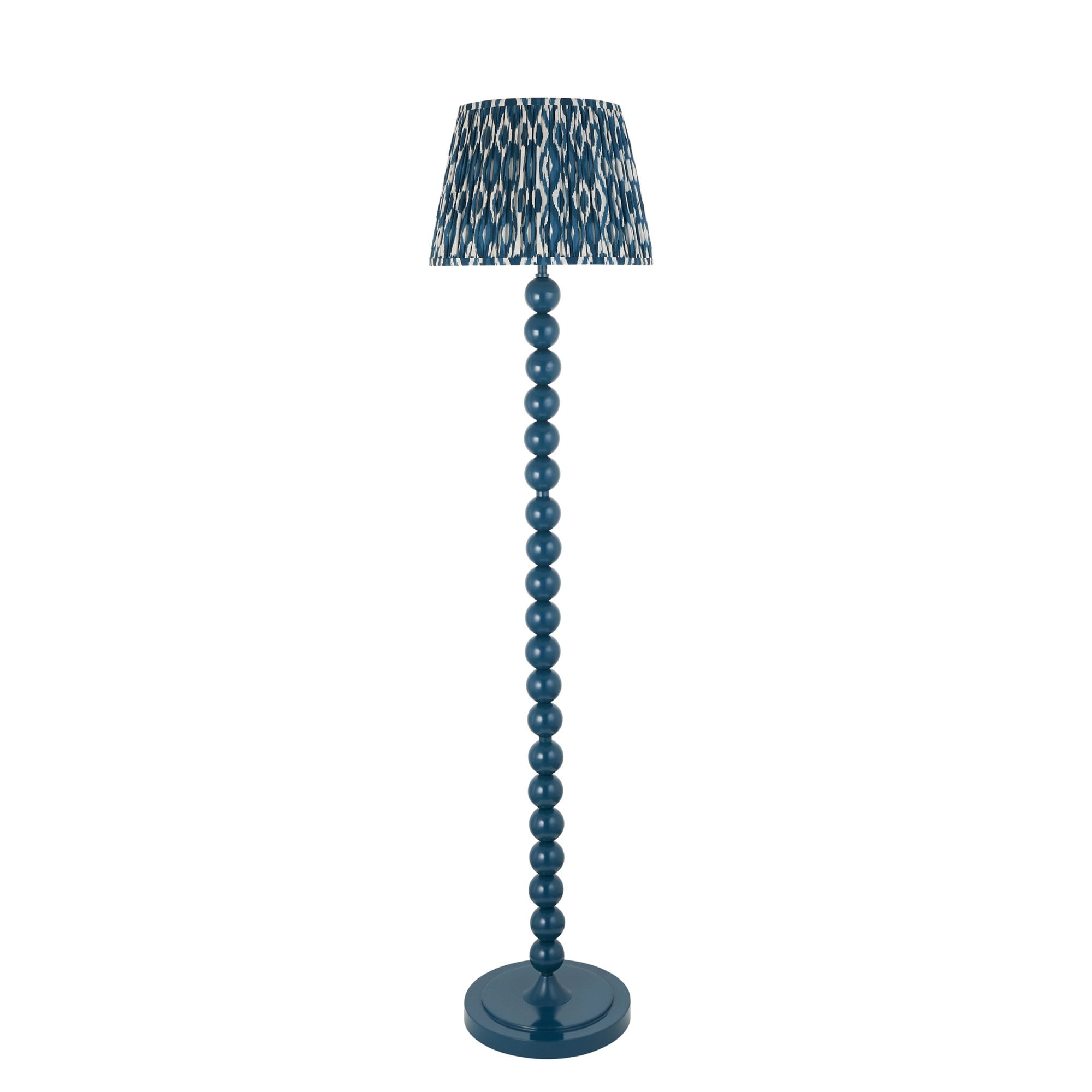 Endon Higgledy Gloss Marlin Blue Floor Lamp & Ikat 35cm Marlin Blue Shade