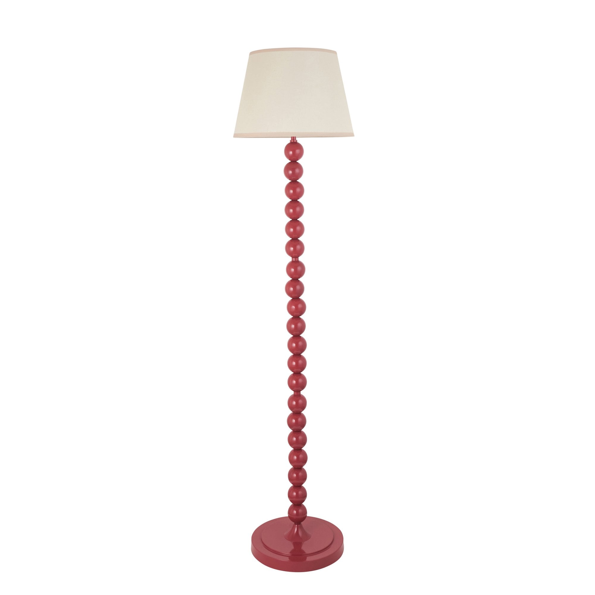 Endon Higgledy Floor Gloss Pink Clay Lamp & Ivy 35cm Vintage White Shade
