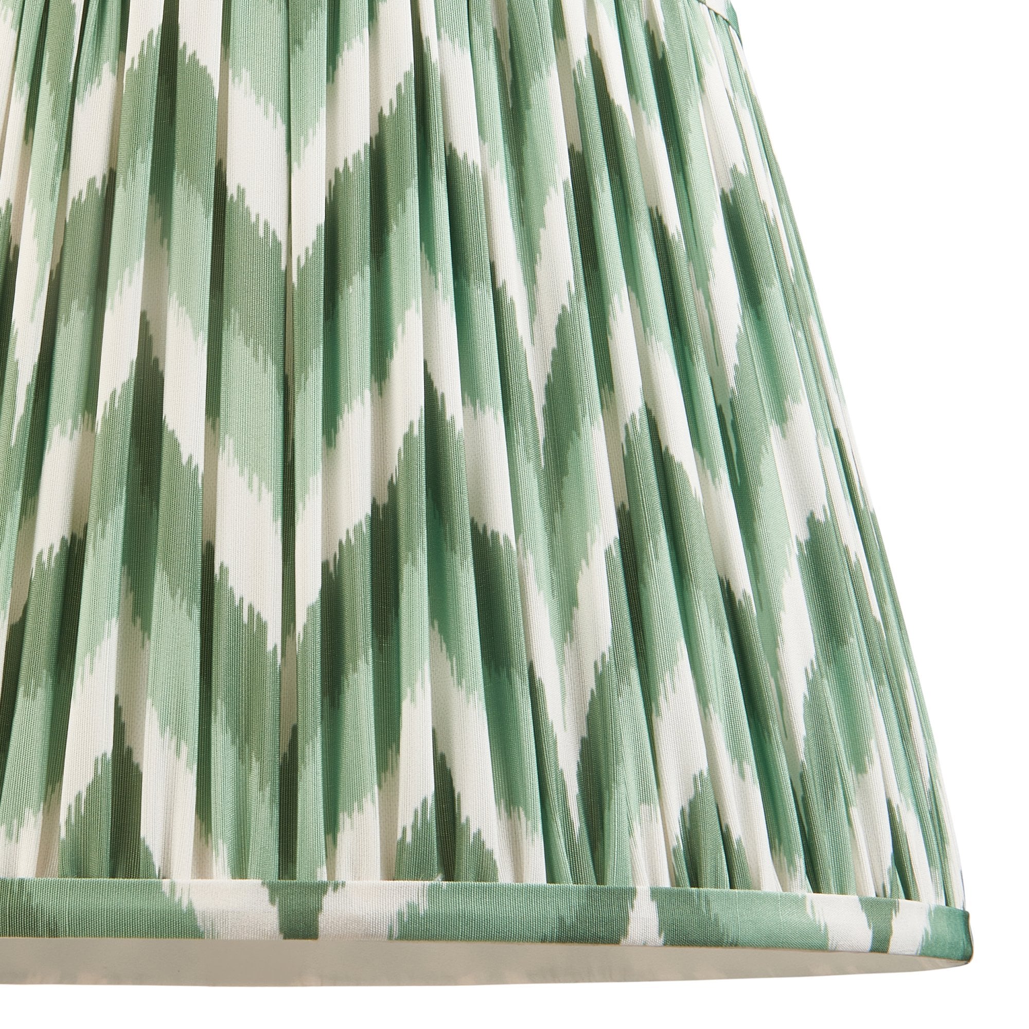 Endon Higgledy Gloss Pink Clay Floor Lamp & Zigzag 35cm Cotswold Green Shade