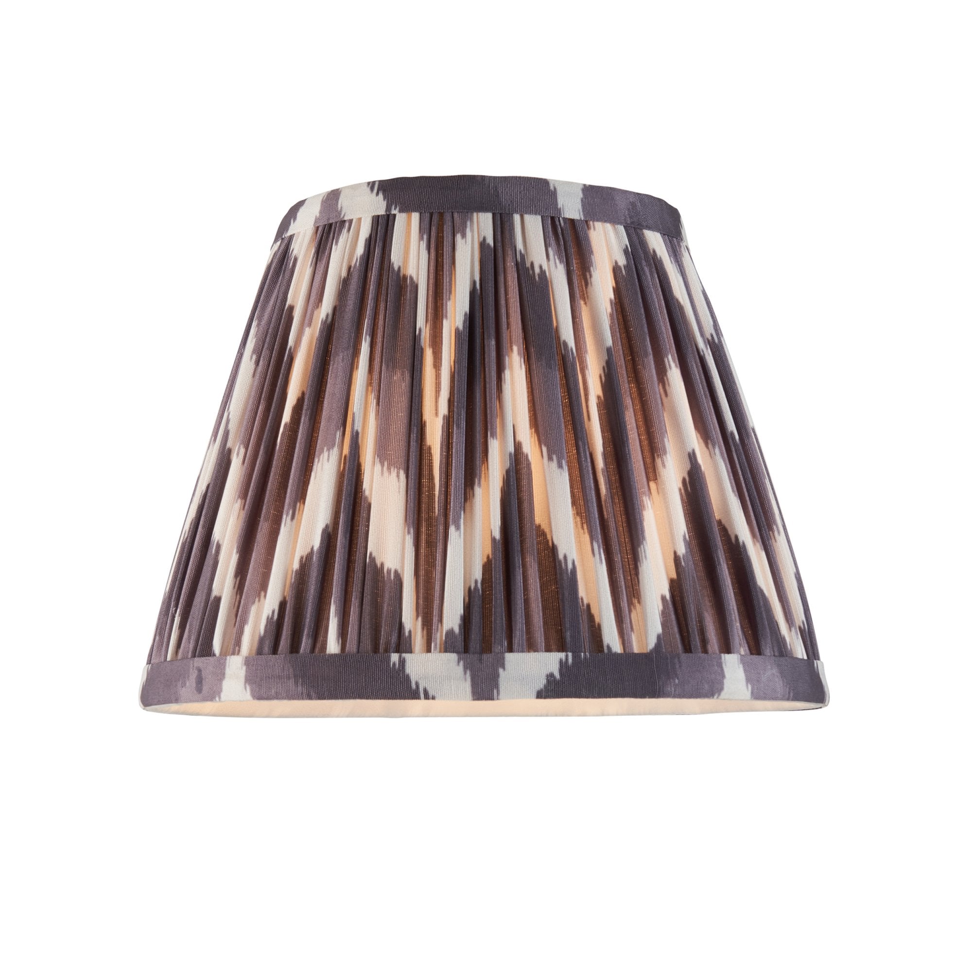 Endon Higgledy Gloss Almond White Table Lamp & Zigzag 20cm Pearl Grey Shade