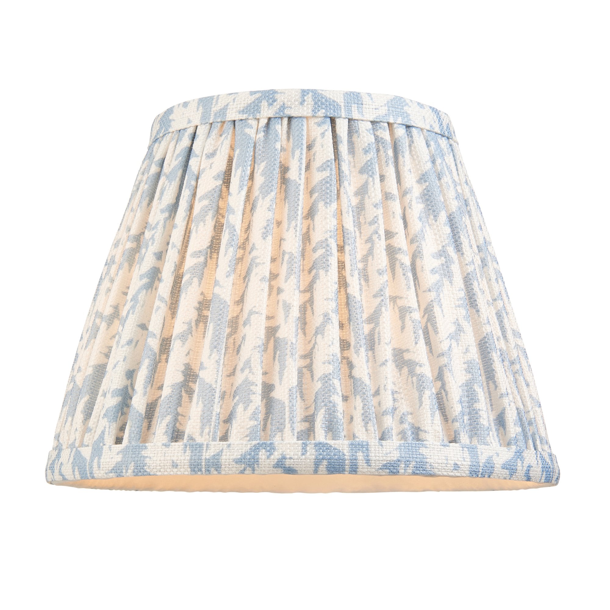 Endon Higgledy Gloss Almond White Table Lamp & Leaf 20cm Shell Bay Blue Shade