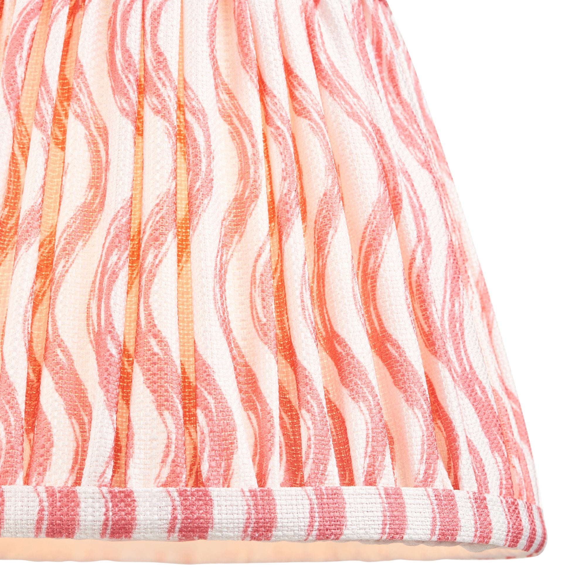 Endon Higgledy Gloss Almond White Table Lamp & Ripple 20cm Coral Pink Shade