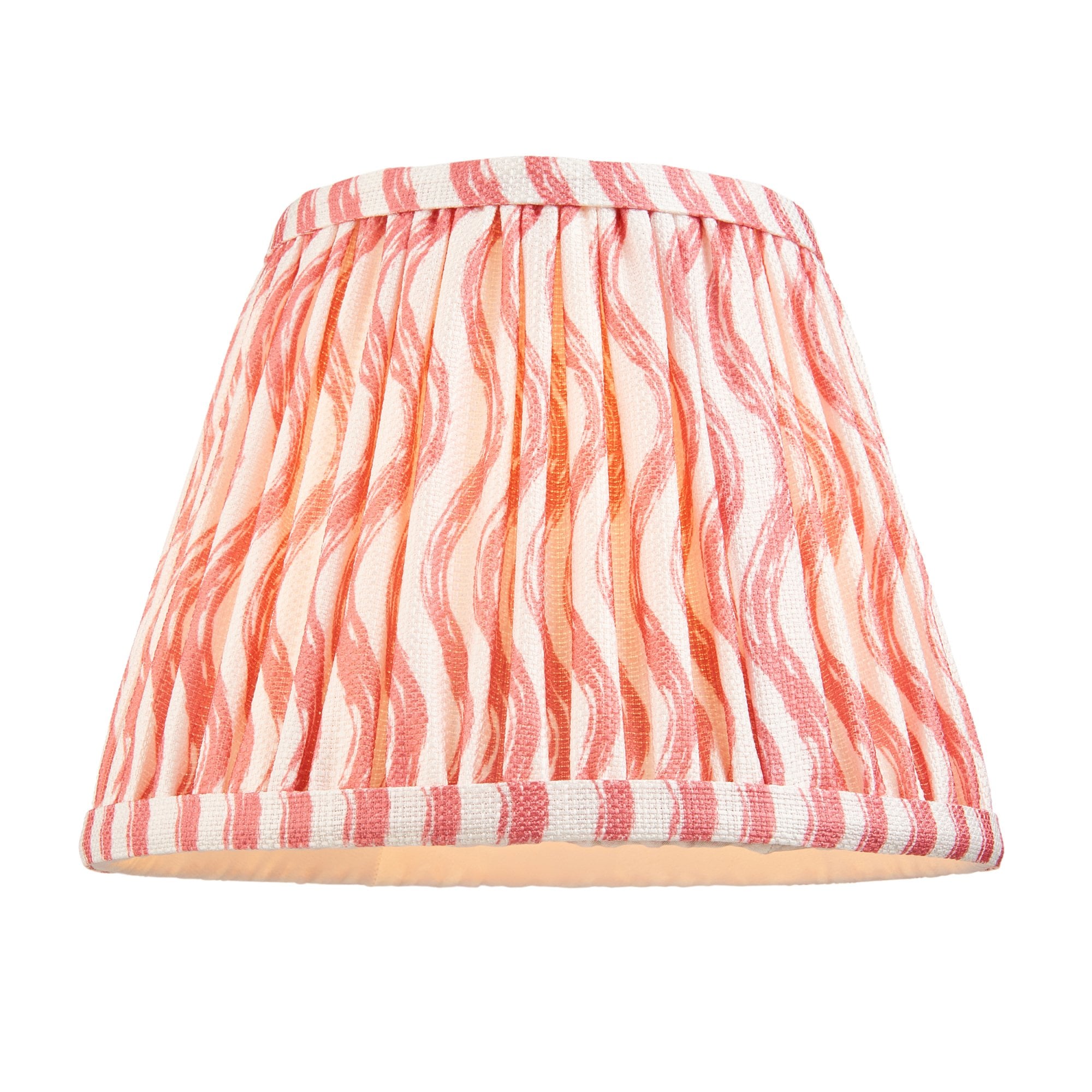 Endon Higgledy Gloss Almond White Table Lamp & Ripple 20cm Coral Pink Shade