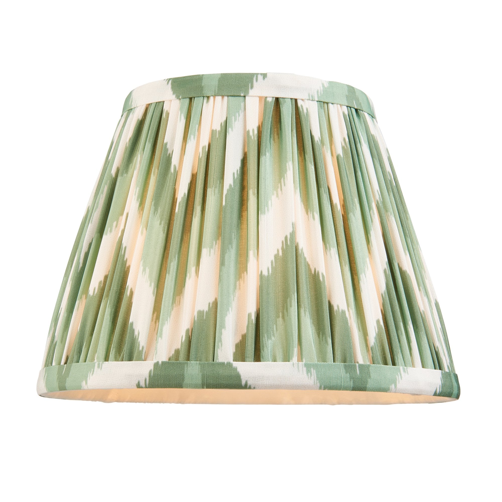 Endon Higgledy Gloss Almond White Table Lamp & Zigzag 20cm Cotswold Green Shade