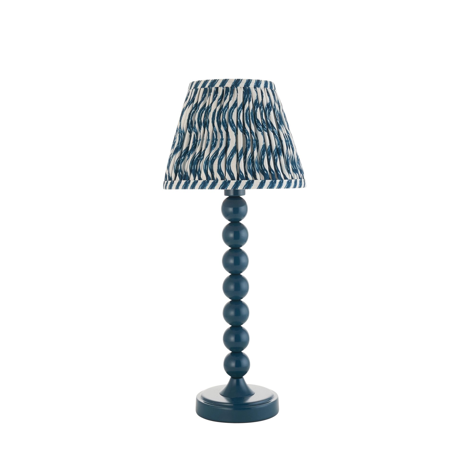 Endon Higgledy Gloss Marlin Blue Table Lamp & Ripple 20cm Marlin Blue Shade