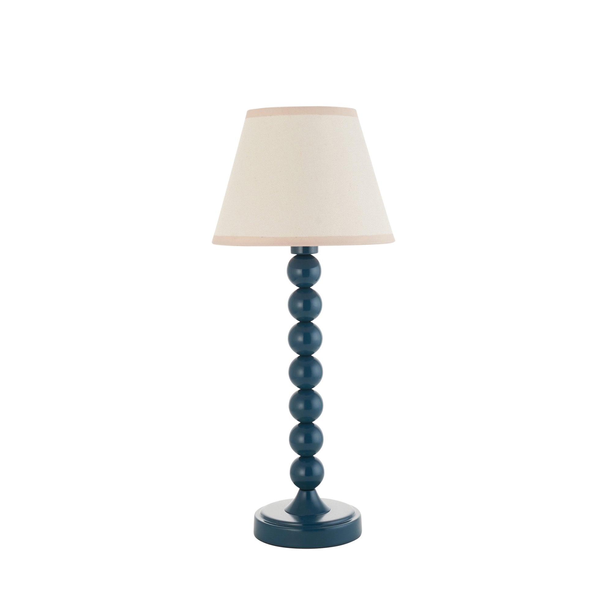 Endon Higgledy Gloss Marlin Blue Table Lamp & Ivy 20cm Vintage White Shade