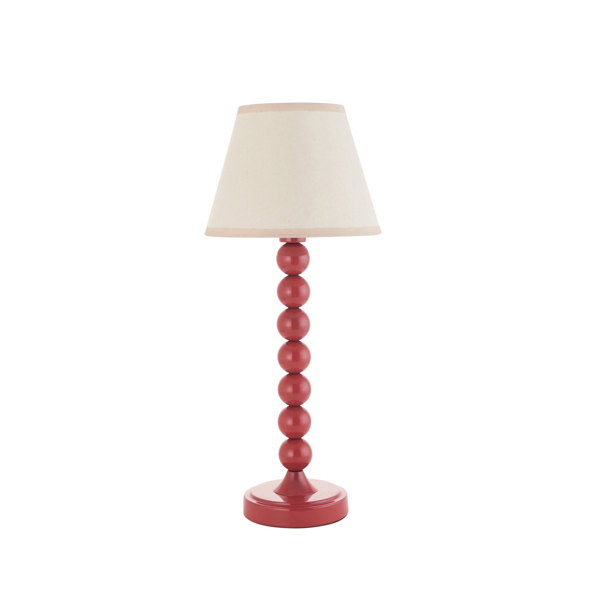 Endon Higgledy Gloss Pink Clay Table Lamp & Ivy 20cm Vintage White Shade