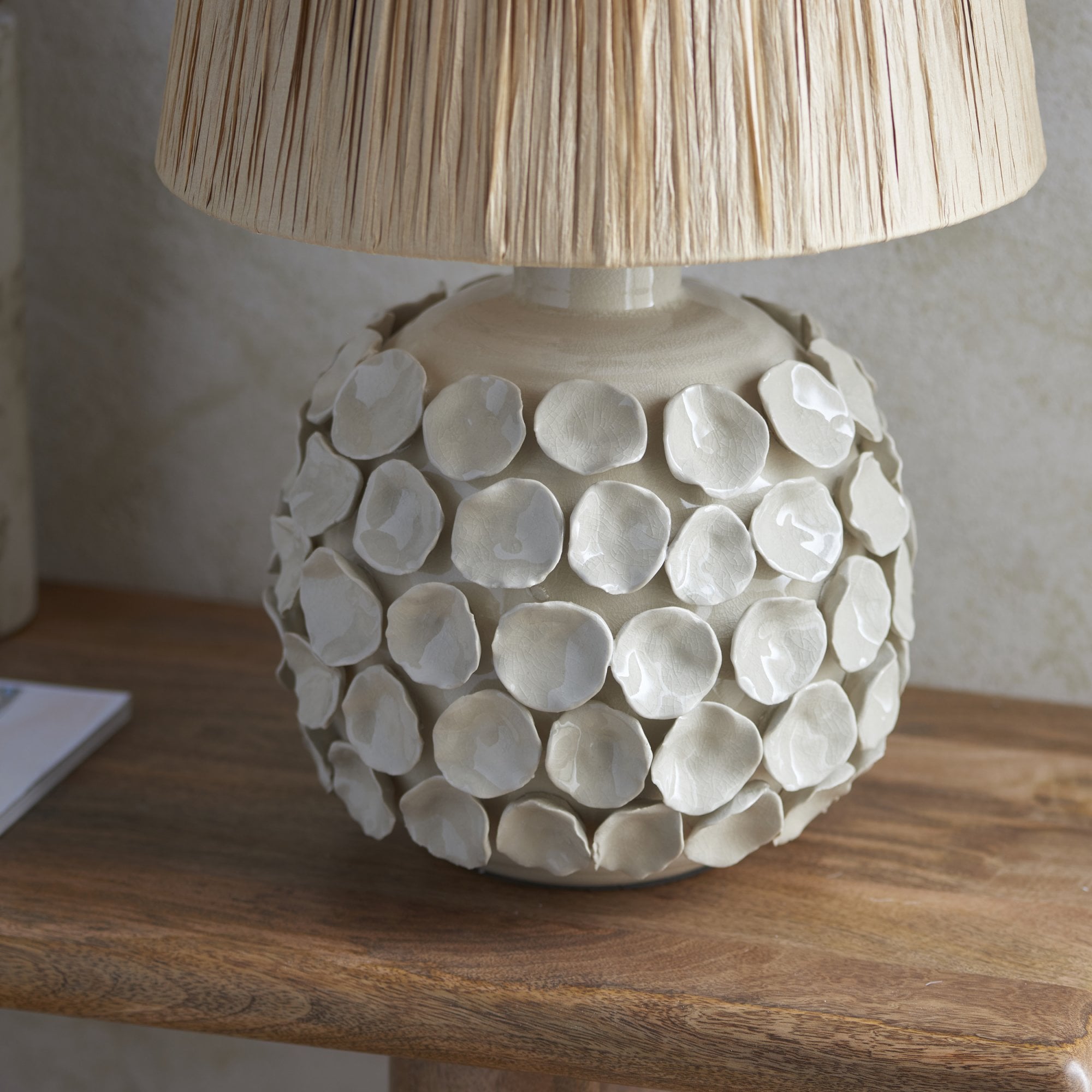 Endon Borello Table Lamp & Raffia 32cm Natural Raffia Shade