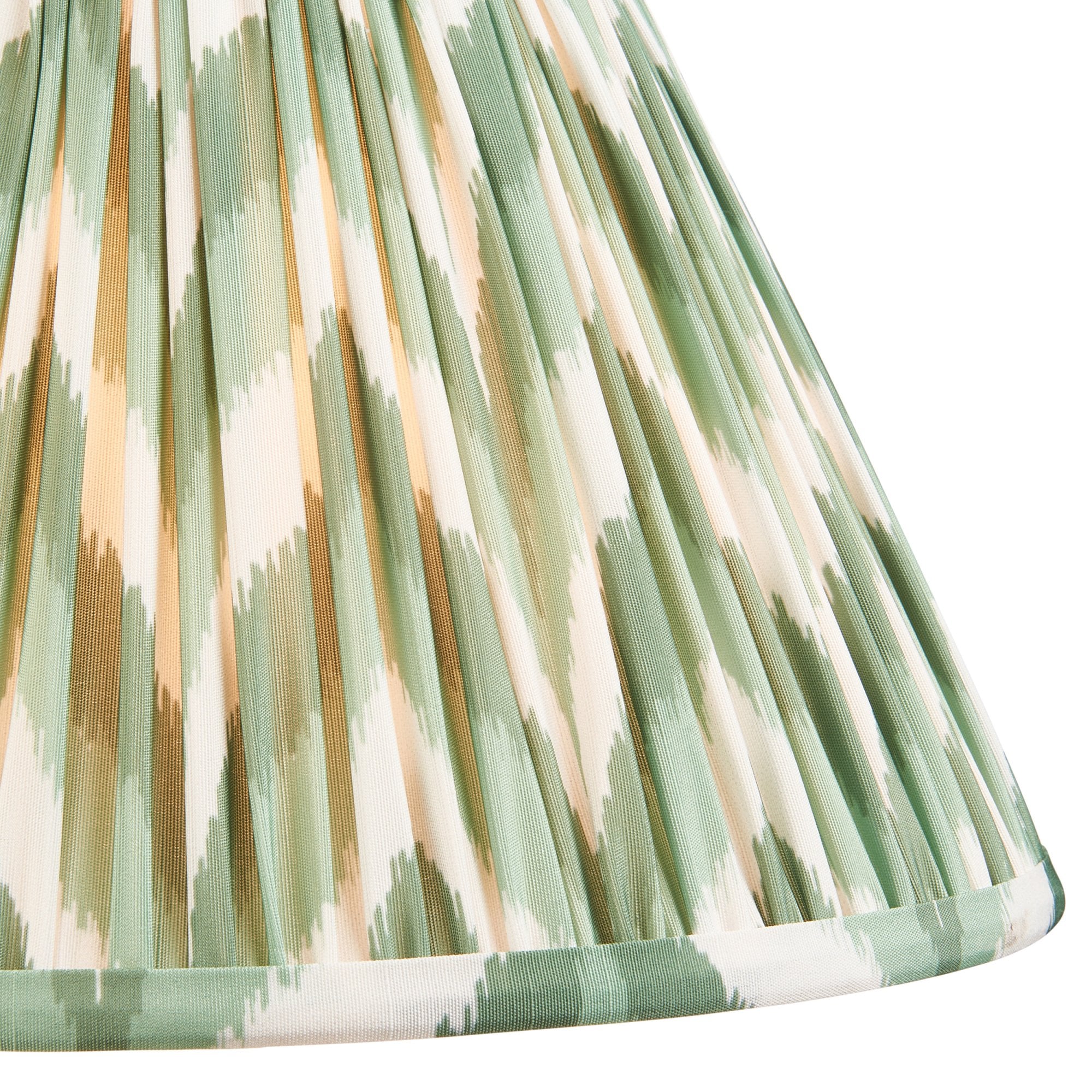 Endon Layered Leaf Ivory Crackle Glaze Ceramic Table Lamp & Zigzag 30cm Cotswold Green Shade