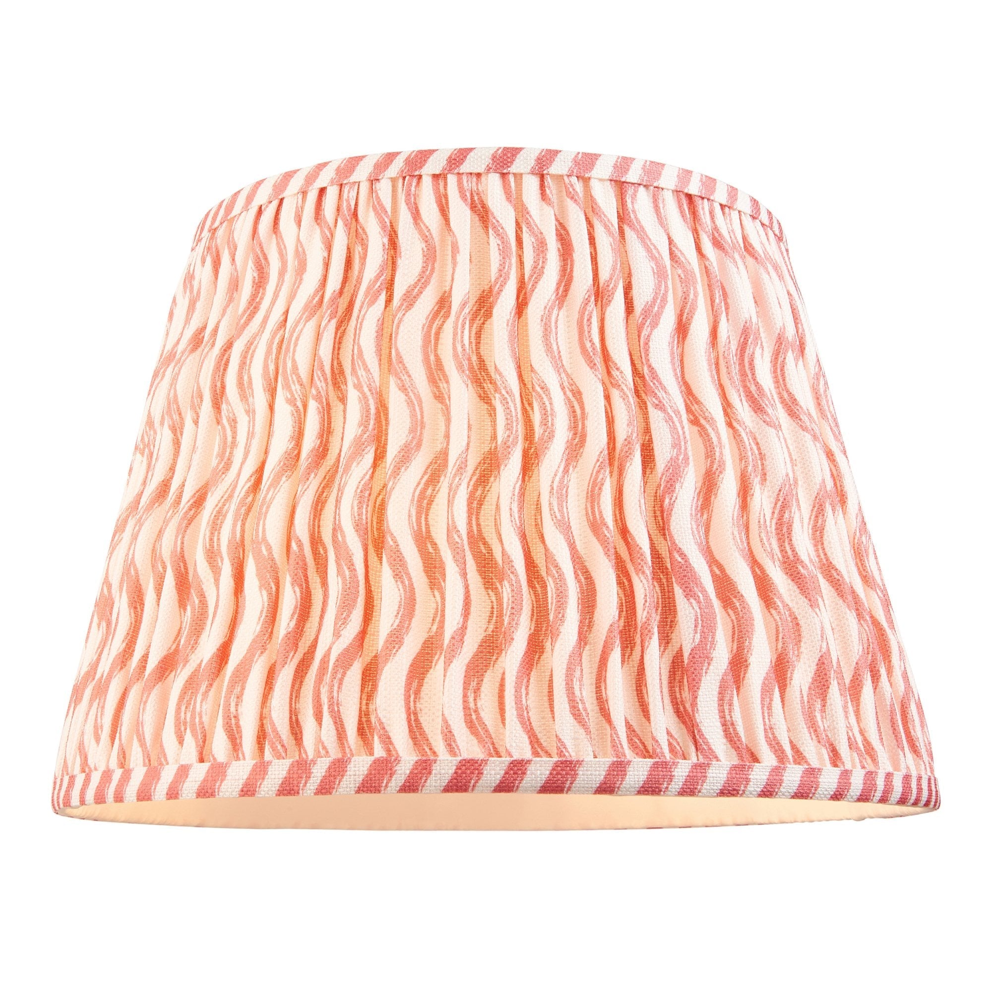 Endon Layered Decorative Leaf Ivory Crackle Glaze Ceramic Table Lamp & Ripple 35cm Coral Pink Shade