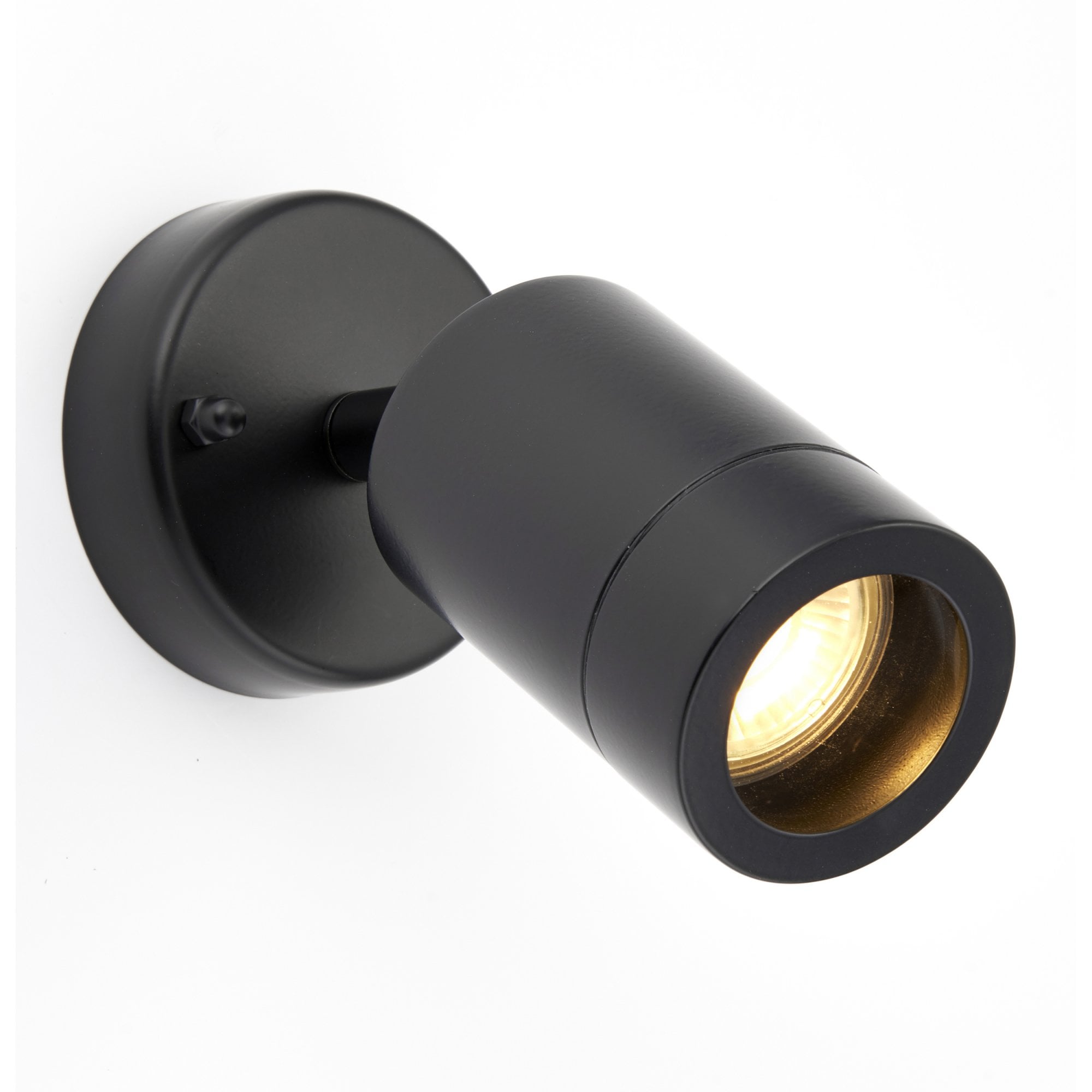 Saxby Palin Single IP44 Adjustable Wall Spot Light - Matt Black