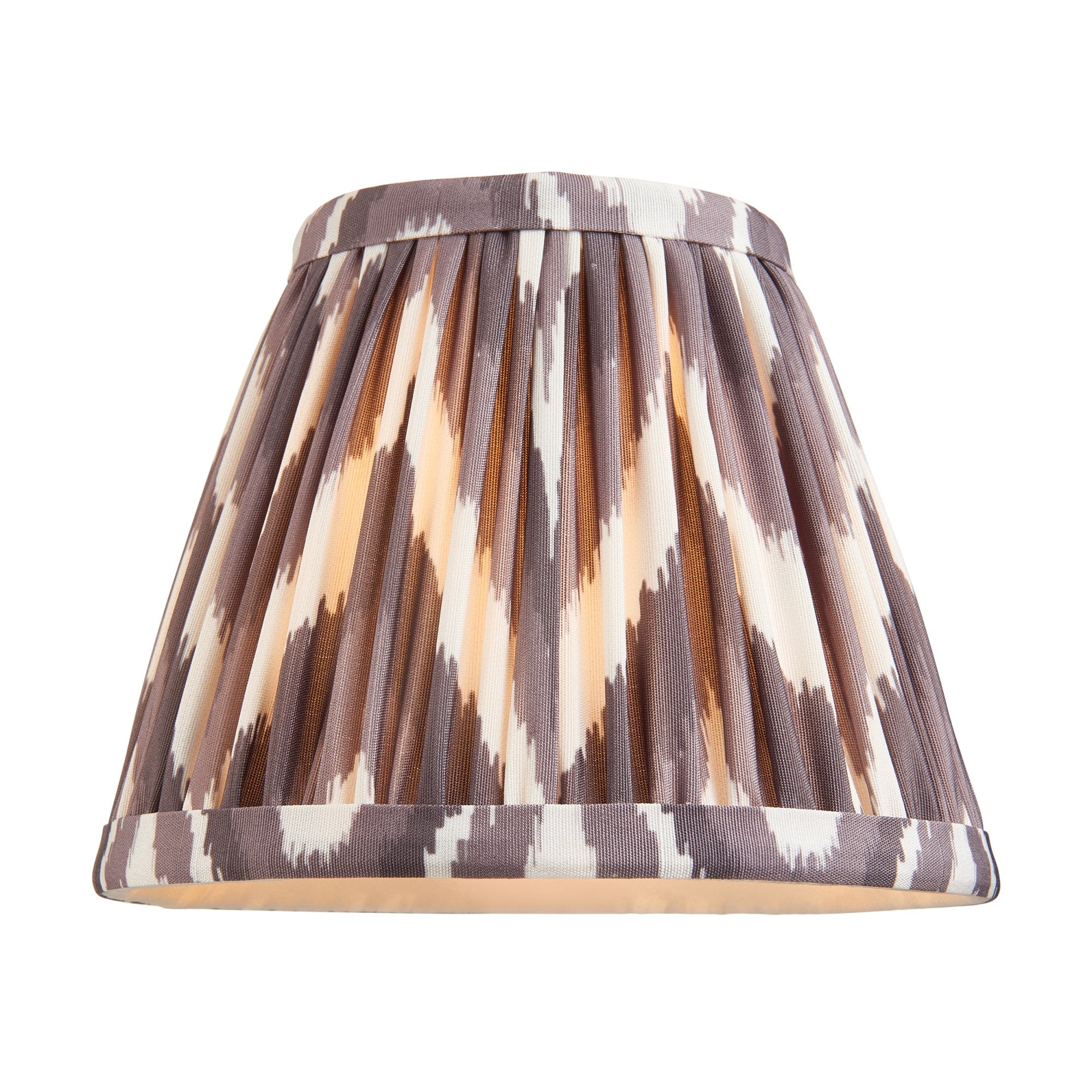 Endon Chester Aged Brass Plate 3 Light Pendant & Zigzag 16cm Pearl Grey Shade