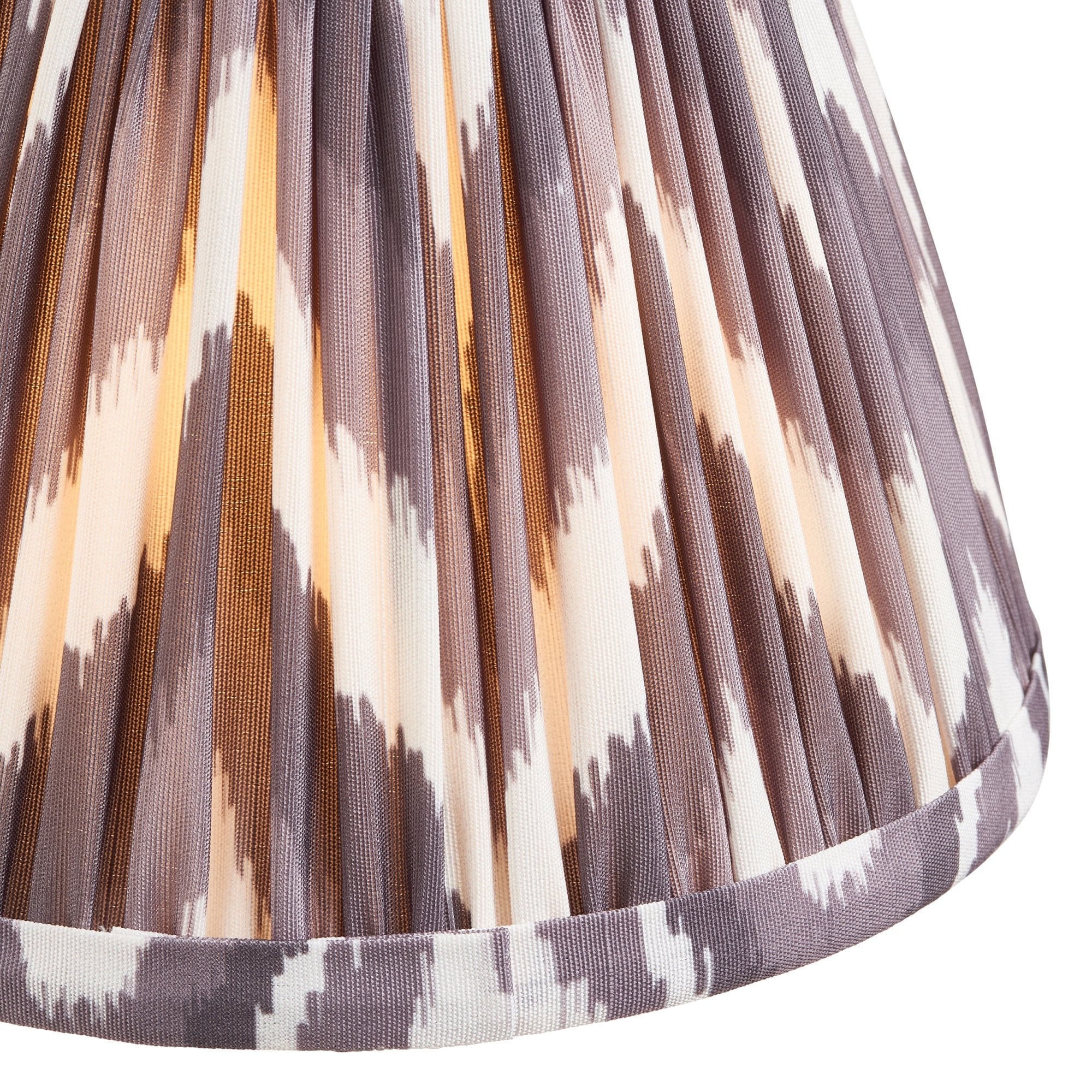 Endon Chester Aged Brass Plate 3 Light Pendant & Zigzag 16cm Pearl Grey Shade
