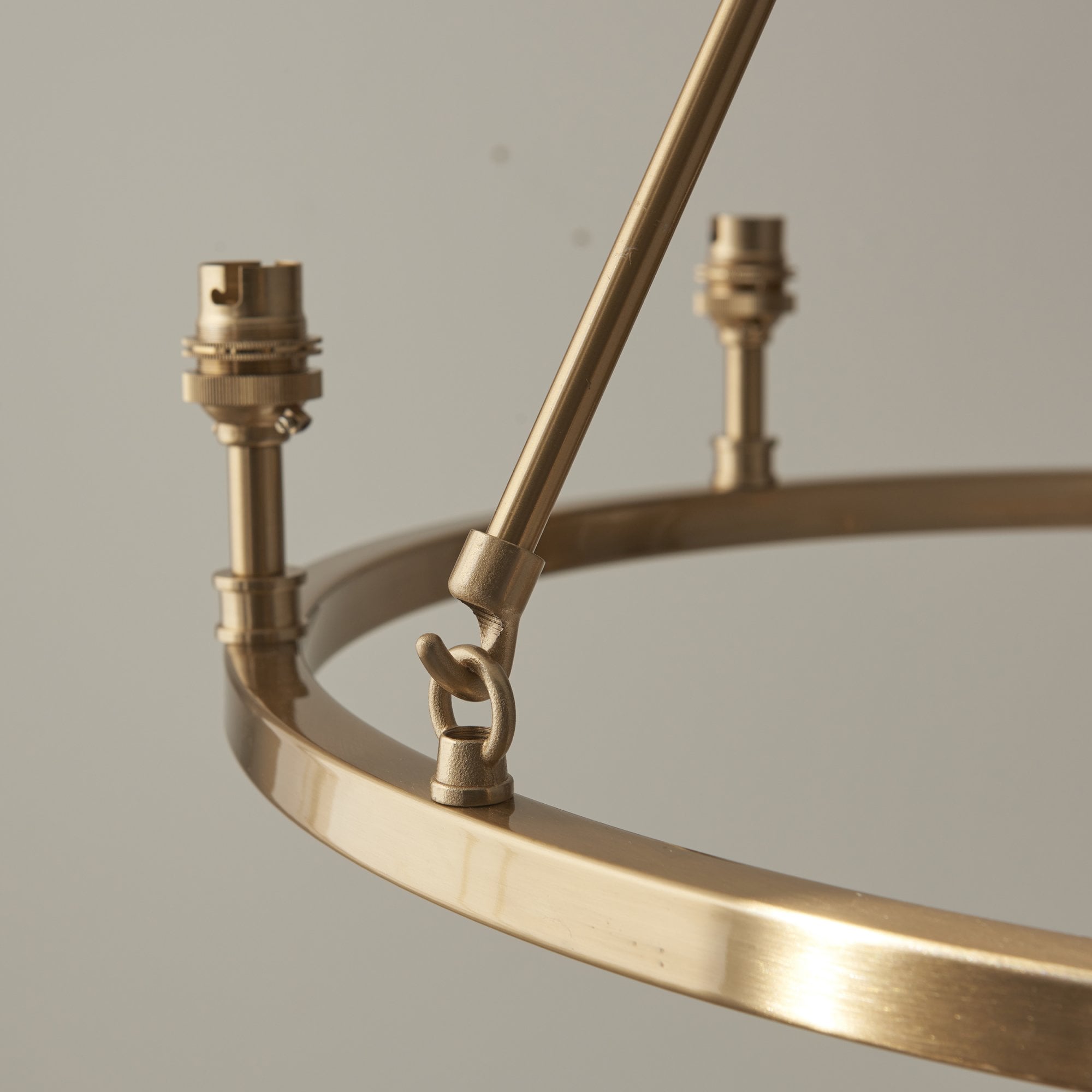 Endon Chester Aged Brass Plate 6 Light Pendant & Ripple 16cm Coral Pink Shade